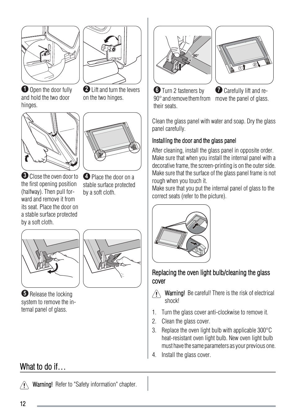 What to do if | Zanussi ZOB 383 User Manual | Page 12 / 16