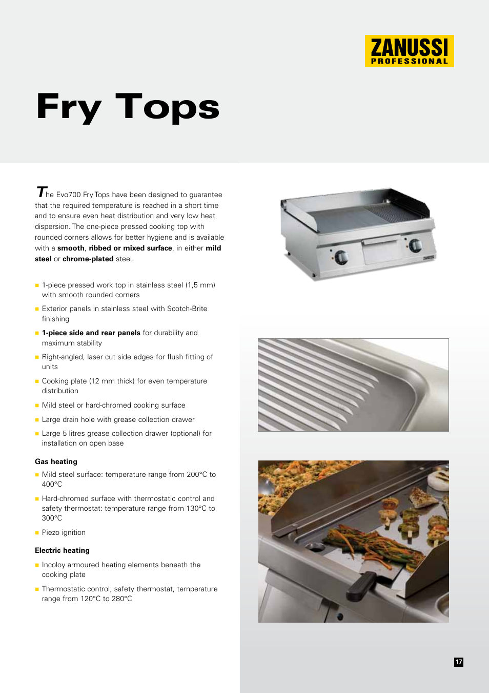 Fry tops | Zanussi EVOLUTION EVO700 User Manual | Page 17 / 32