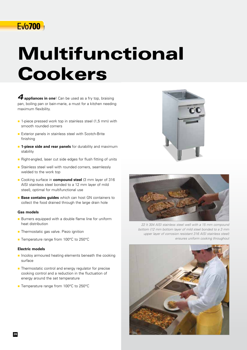 Multifunctional cookers | Zanussi EVOLUTION EVO700 User Manual | Page 26 / 32