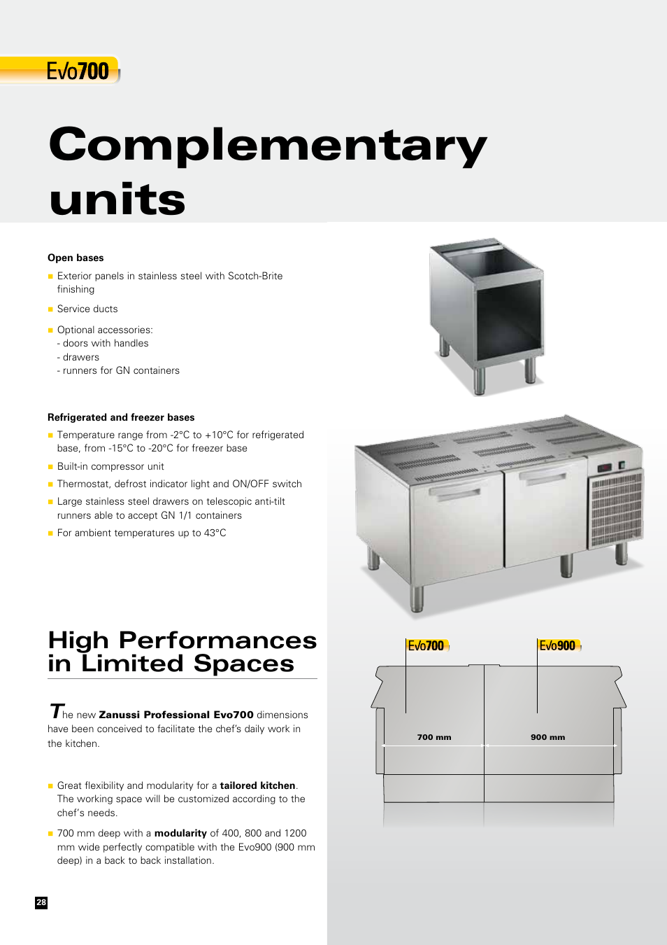 Complementary units, High performances in limited spaces | Zanussi EVOLUTION EVO700 User Manual | Page 28 / 32