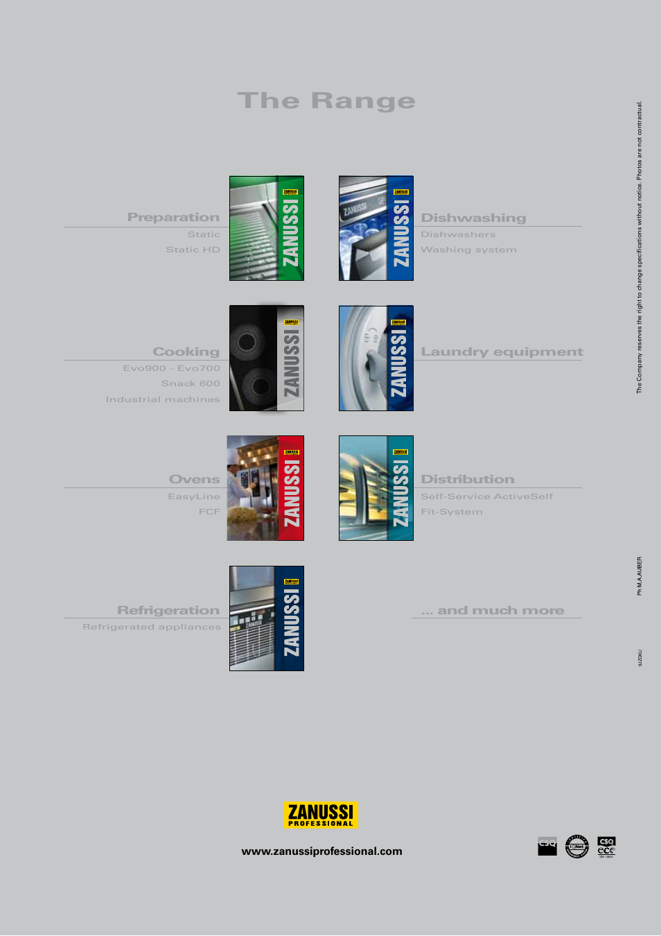 The range | Zanussi EVOLUTION EVO700 User Manual | Page 32 / 32