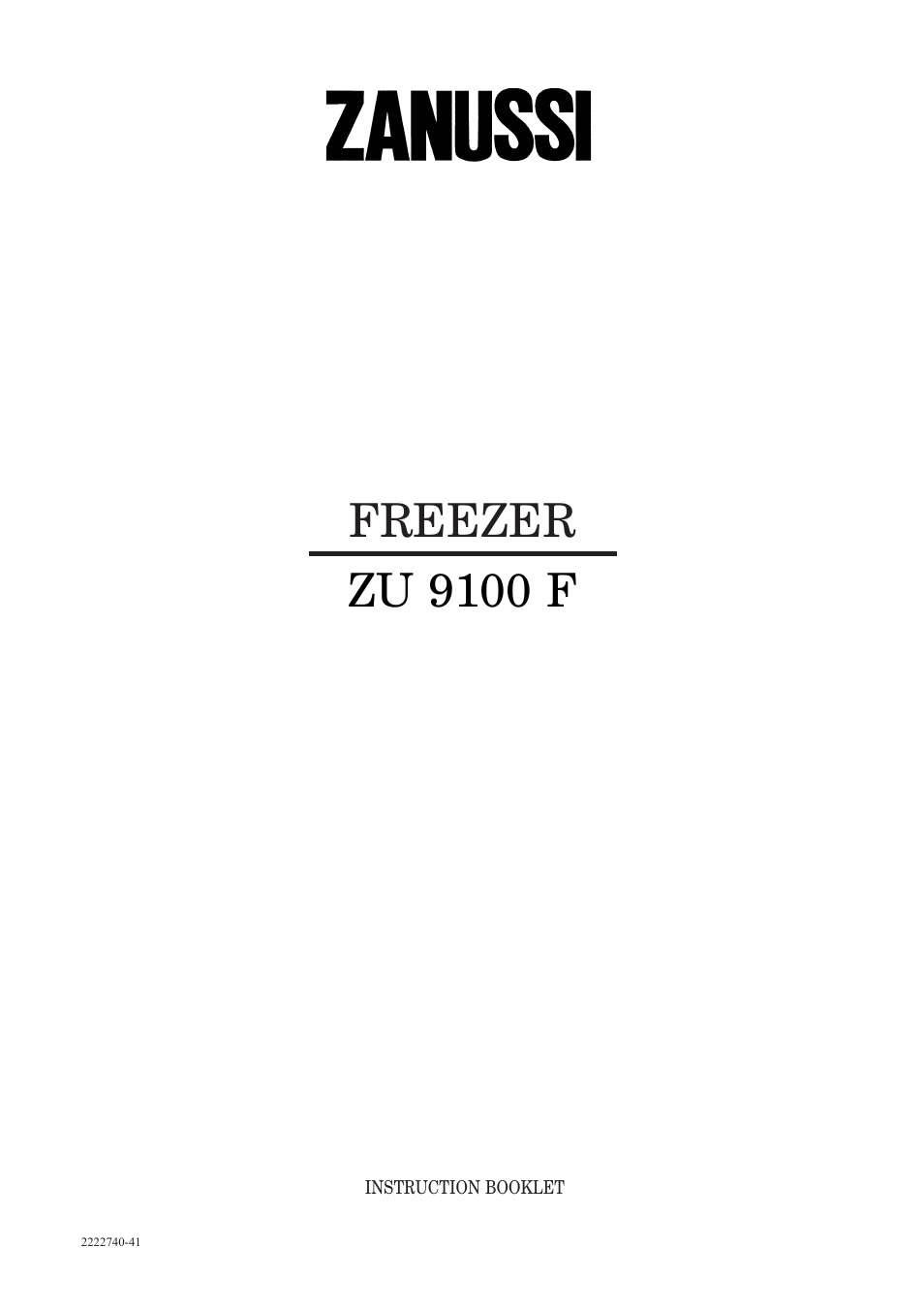 Zanussi ZU 9100 F User Manual | 20 pages