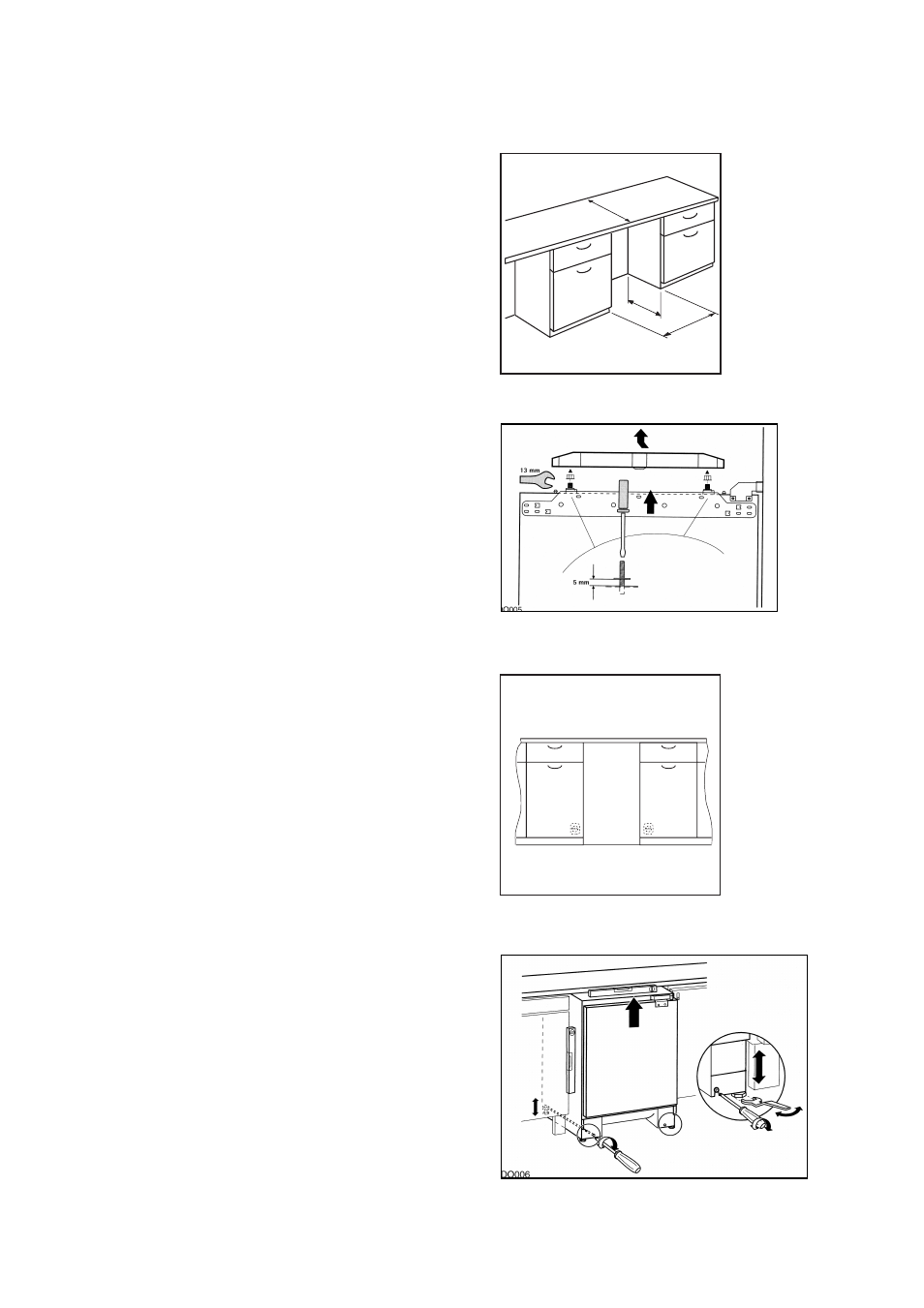 Building the appliance in under a worktop | Zanussi ZU 9100 F User Manual | Page 16 / 20