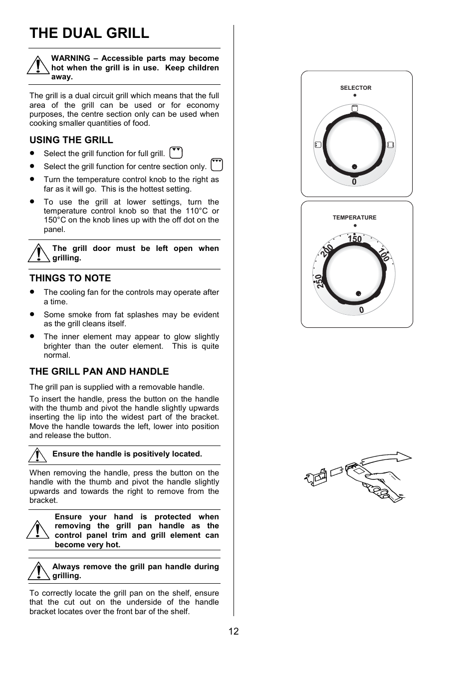 The dual grill | Zanussi ZCE 7550 User Manual | Page 12 / 32