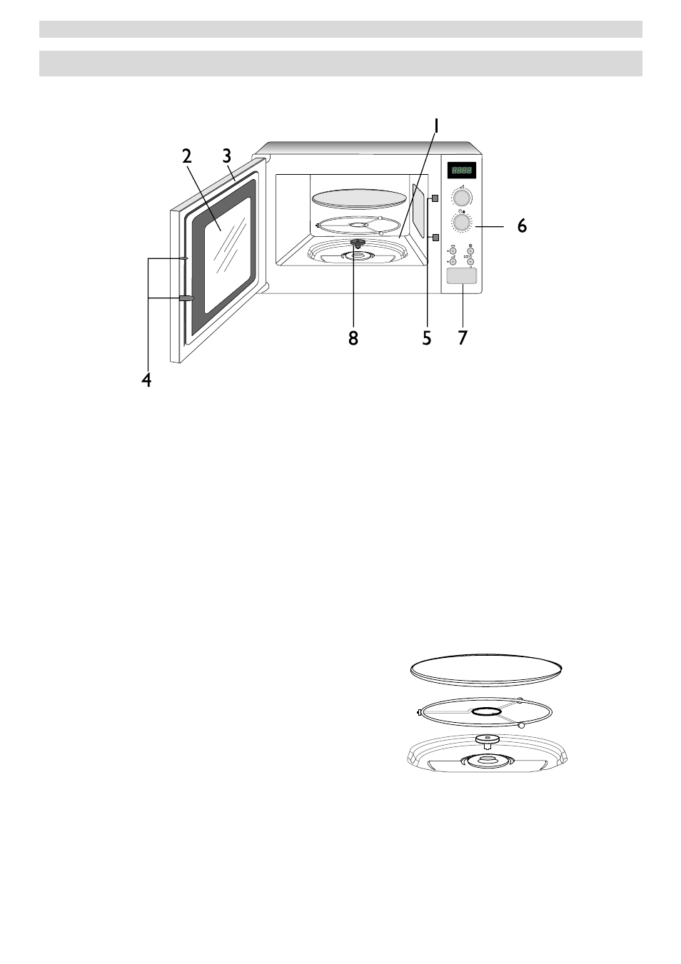 Description of the microwave oven and accessories, The microwave oven, Accessories | Zanussi AG125 User Manual | Page 6 / 25