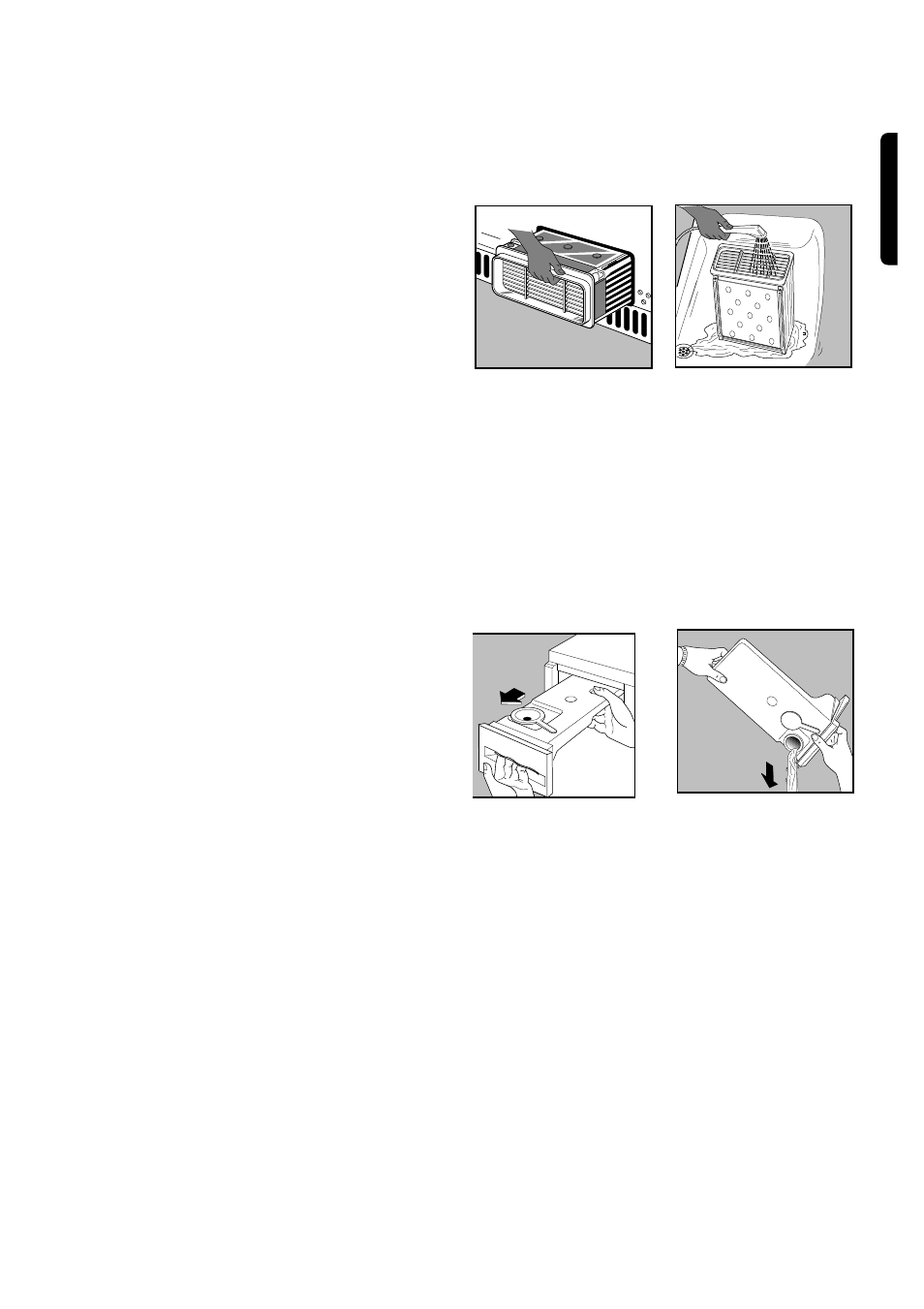 Cleaning condenser, Emptying water container, English | Zanussi TCS 674 E User Manual | Page 13 / 15