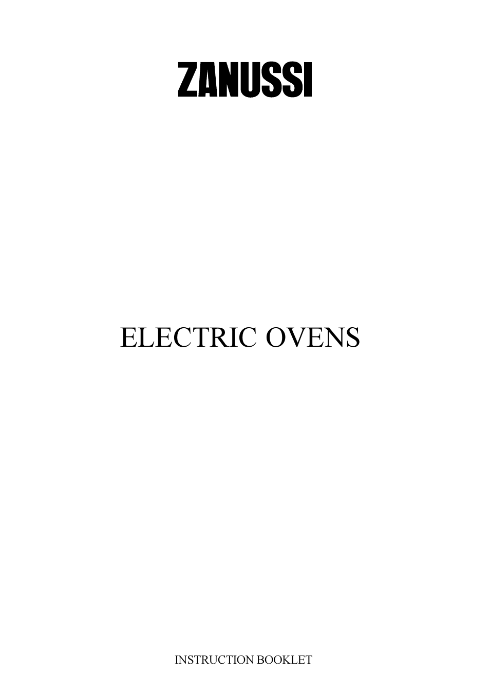 Zanussi Oven User Manual | 13 pages