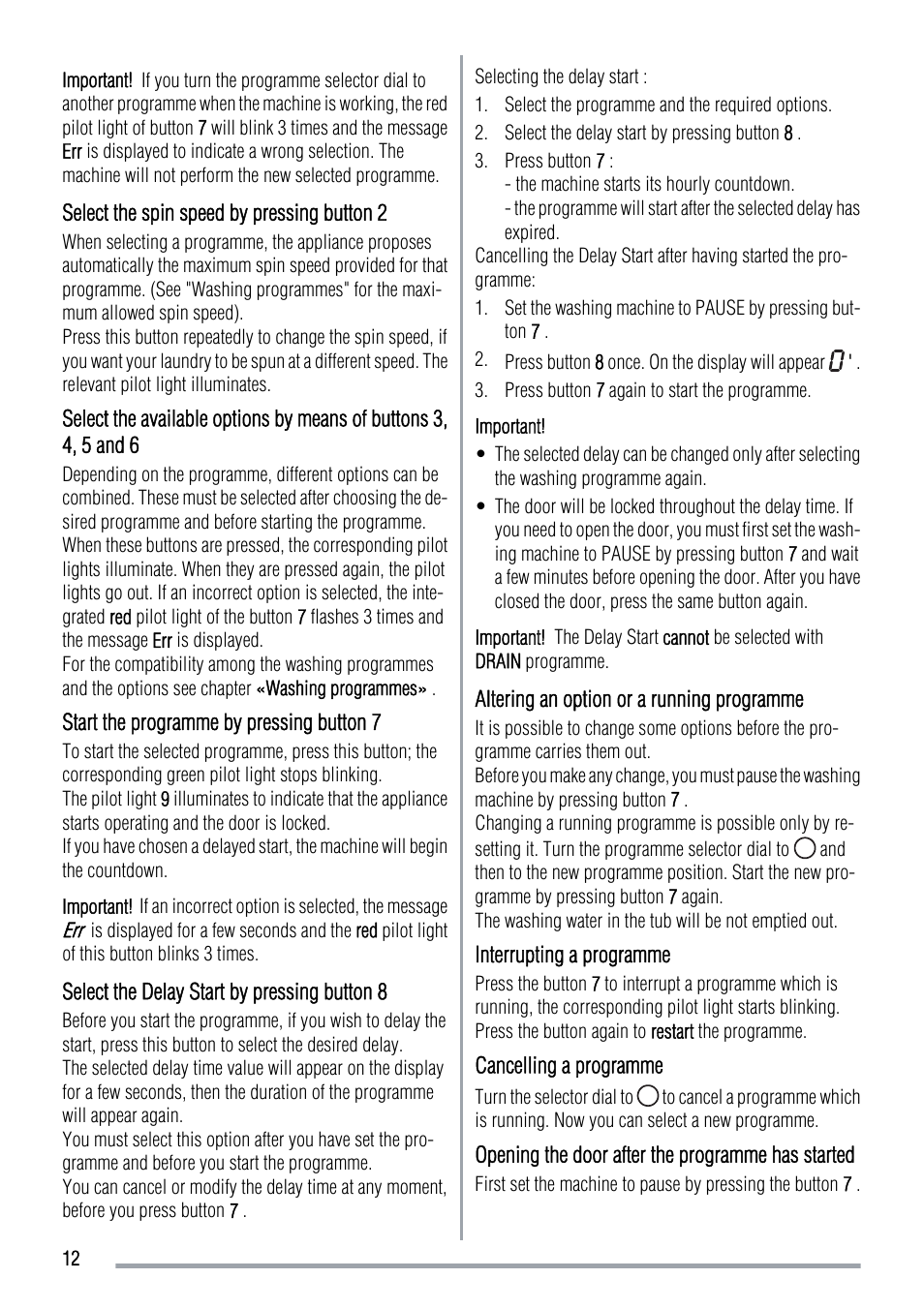 Zanussi ZWH 6105 User Manual | Page 12 / 24