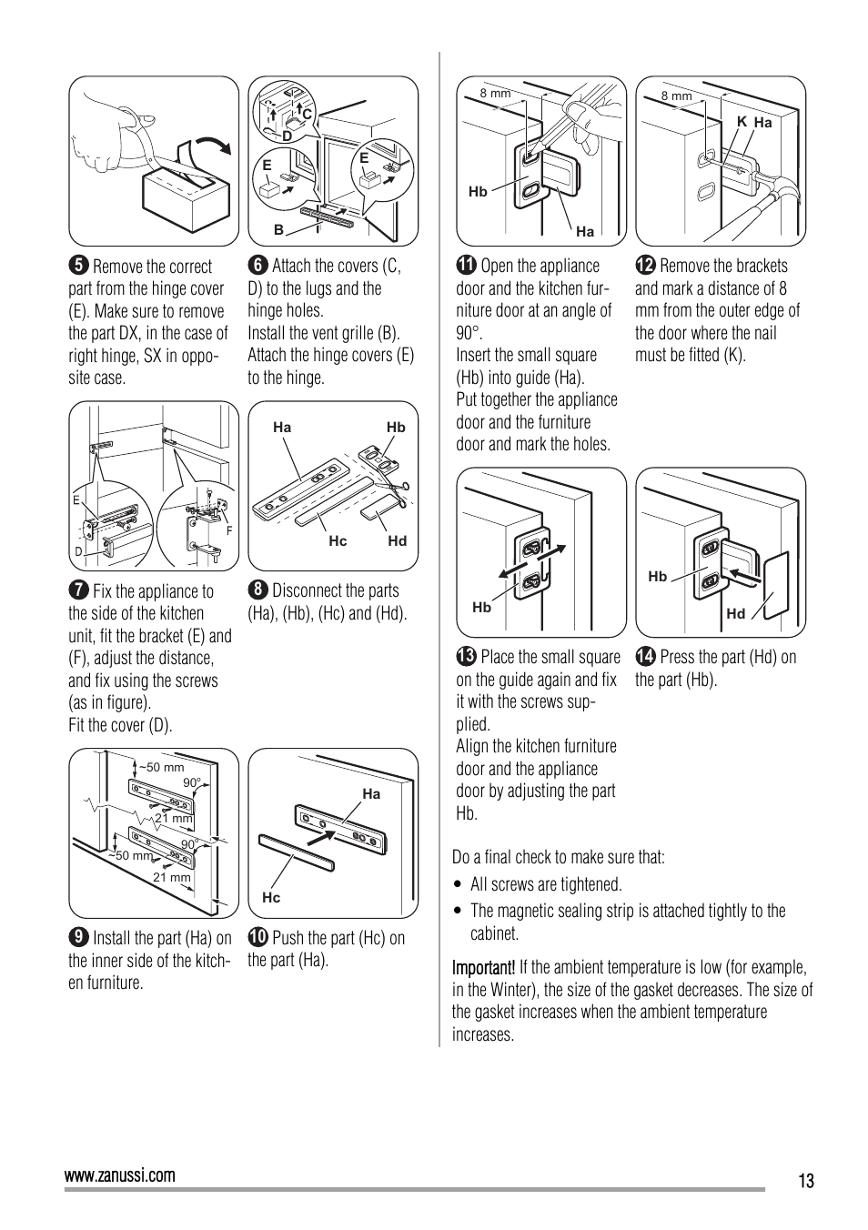 Zanussi ZBB26650SA User Manual | Page 13 / 16