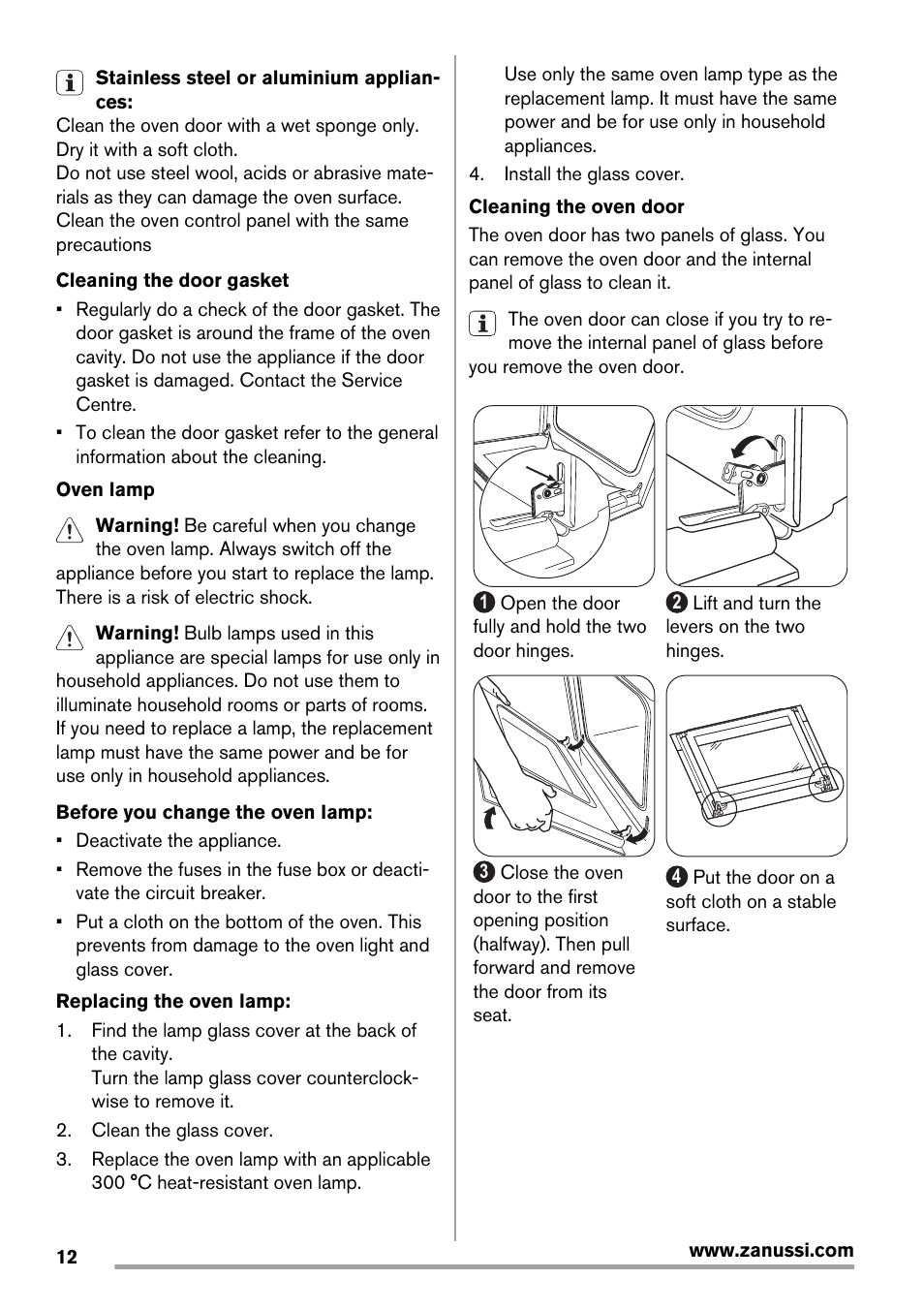 Zanussi ZOB143 User Manual | Page 12 / 16