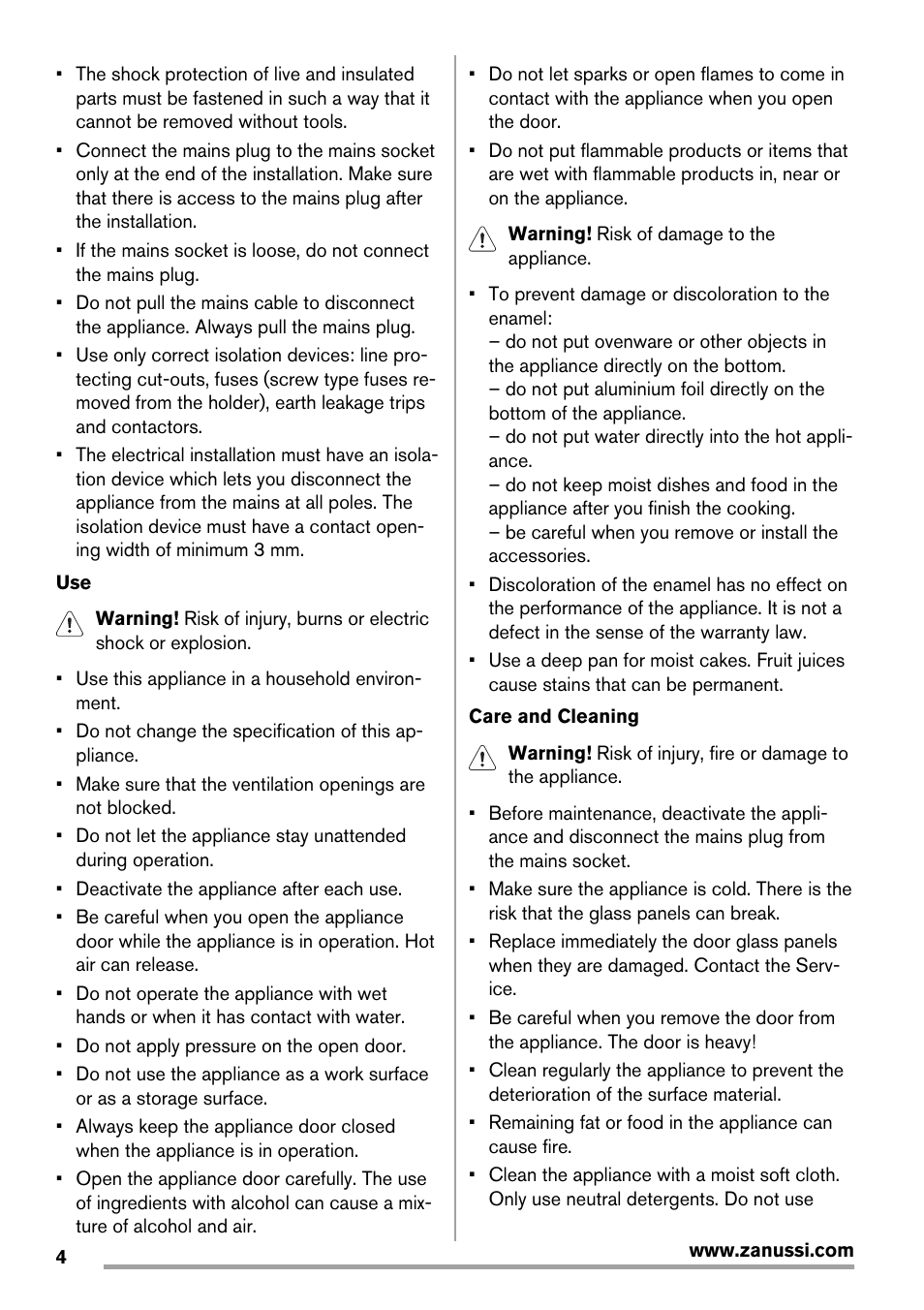 Zanussi ZOB143 User Manual | Page 4 / 16