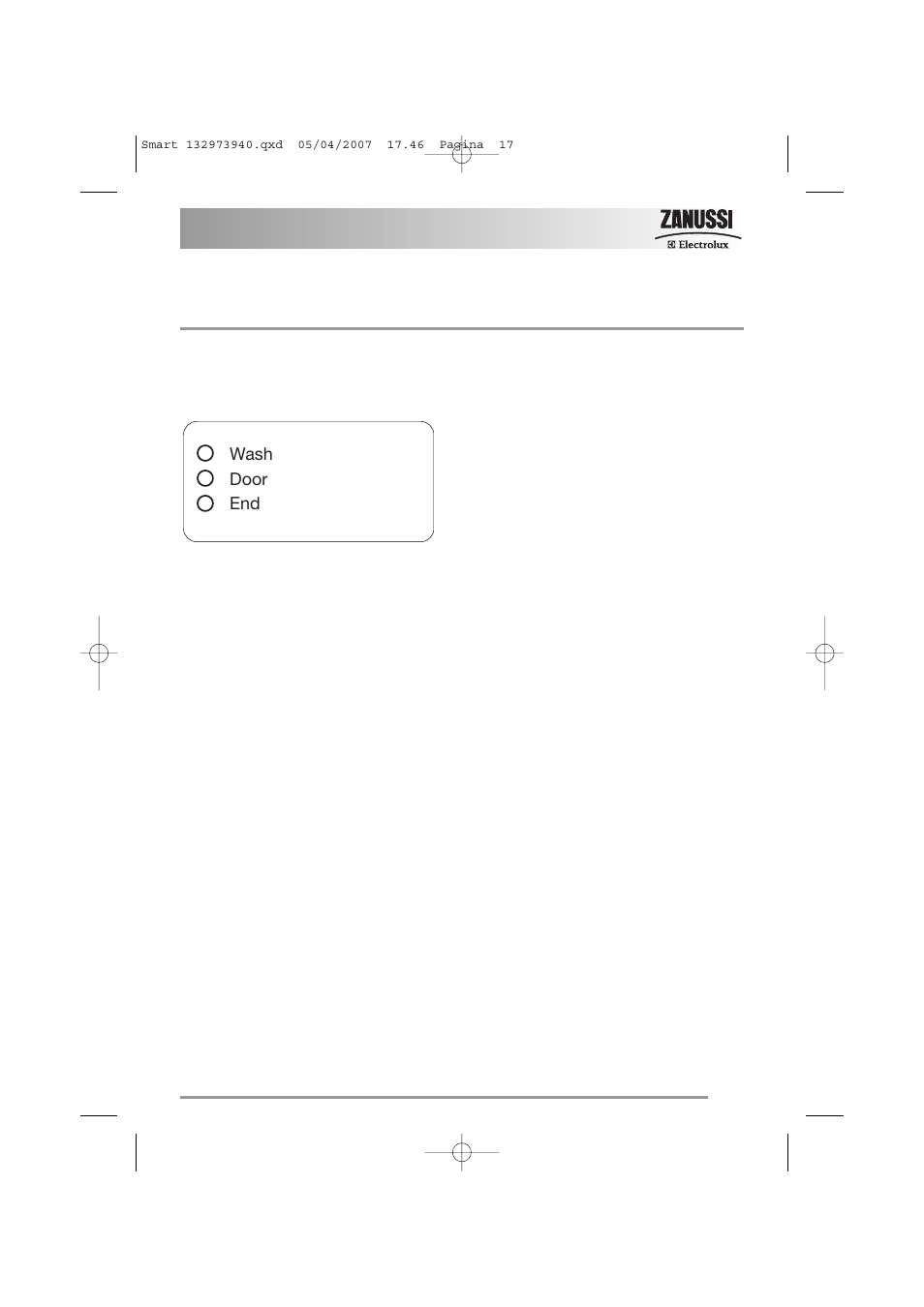 Operating sequence | Zanussi ZWF 16281 W User Manual | Page 17 / 36