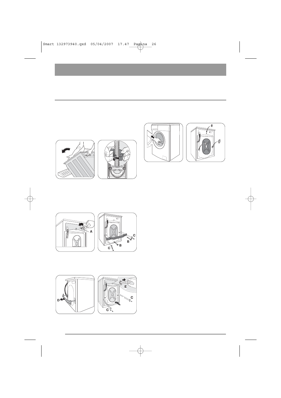 Installation instruction | Zanussi ZWF 16281 W User Manual | Page 26 / 36