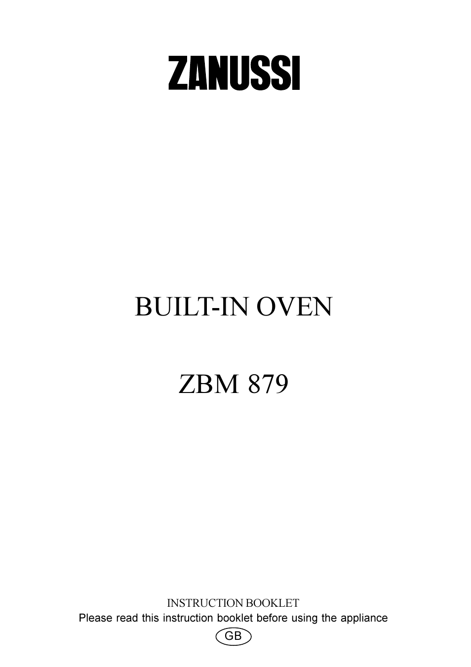 Zanussi ZBM 879 User Manual | 28 pages