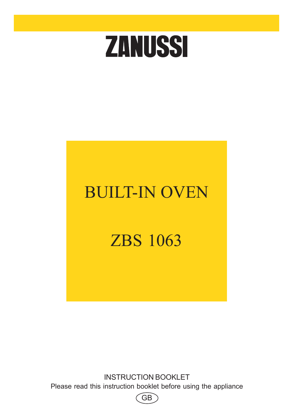 Zanussi ZBS 1063 User Manual | 28 pages