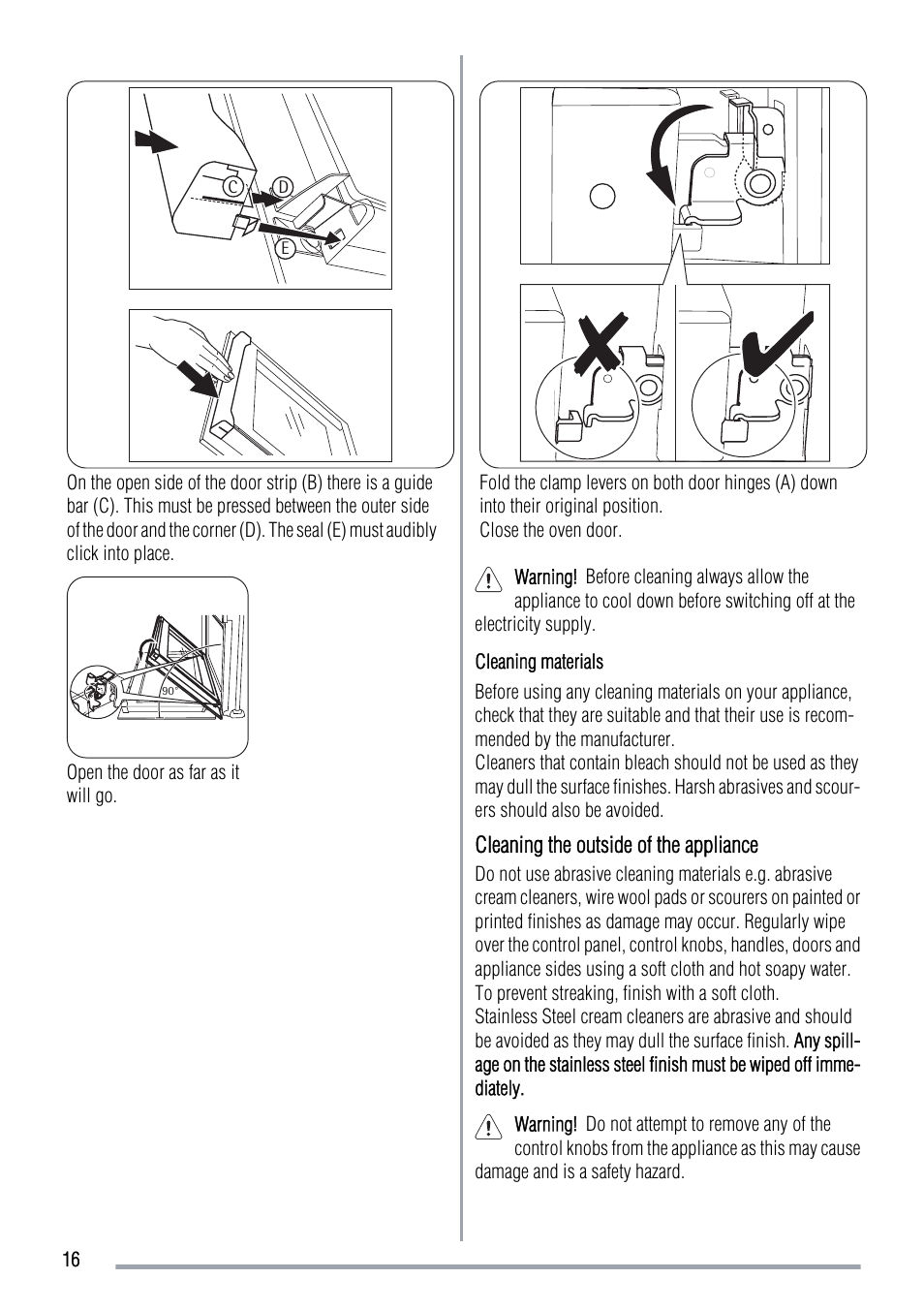Zanussi ZOD370 User Manual | Page 16 / 28