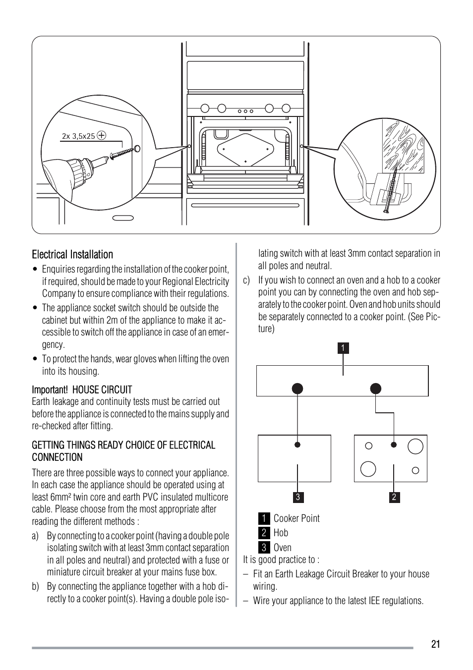 Zanussi ZOD370 User Manual | Page 21 / 28