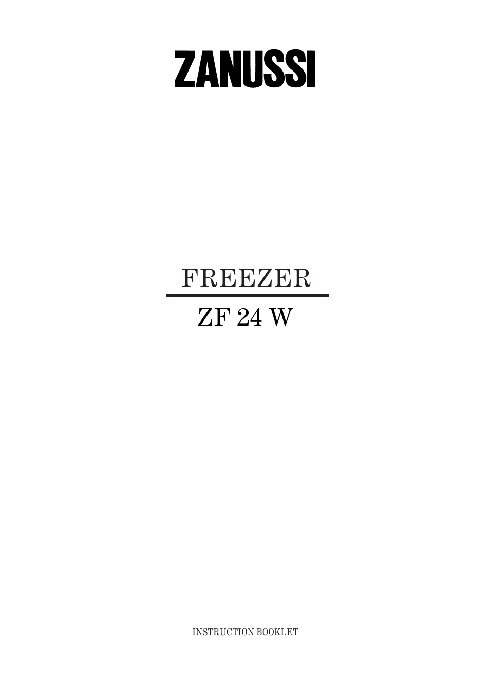 Zanussi ZF 24 W User Manual | 16 pages