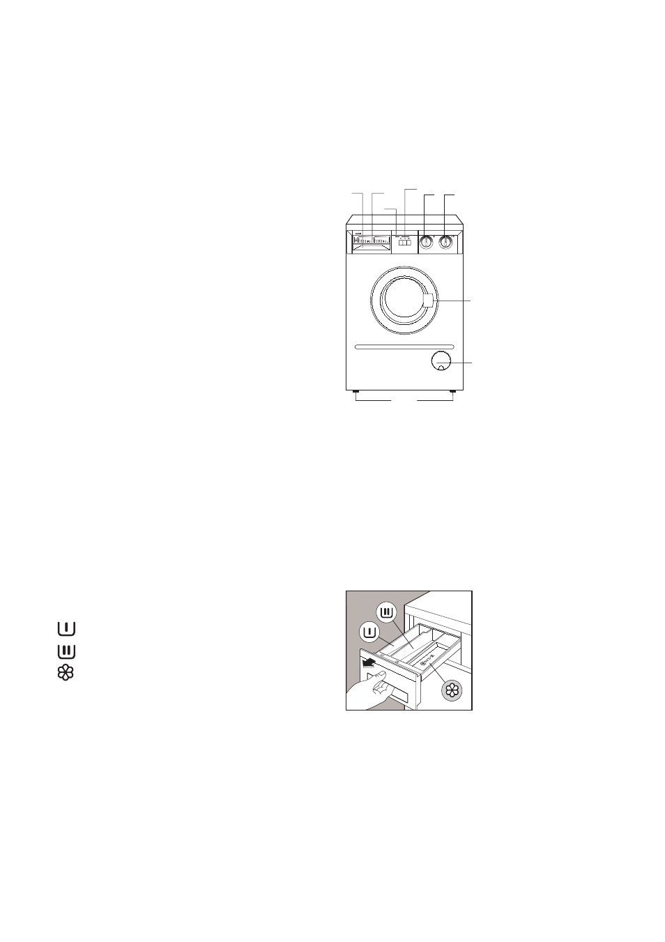 Description of the appliance, Detergent dispenser drawer | Zanussi FLS-879C User Manual | Page 5 / 23