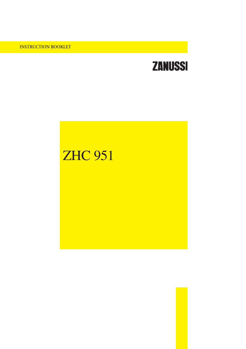 Zanussi ZHC 951 User Manual | 17 pages