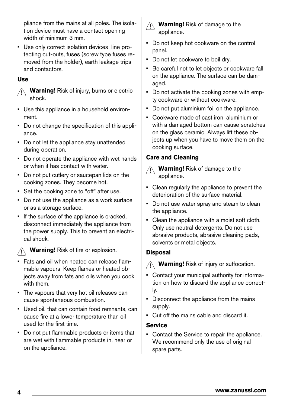 Zanussi ZVM640F User Manual | Page 4 / 16