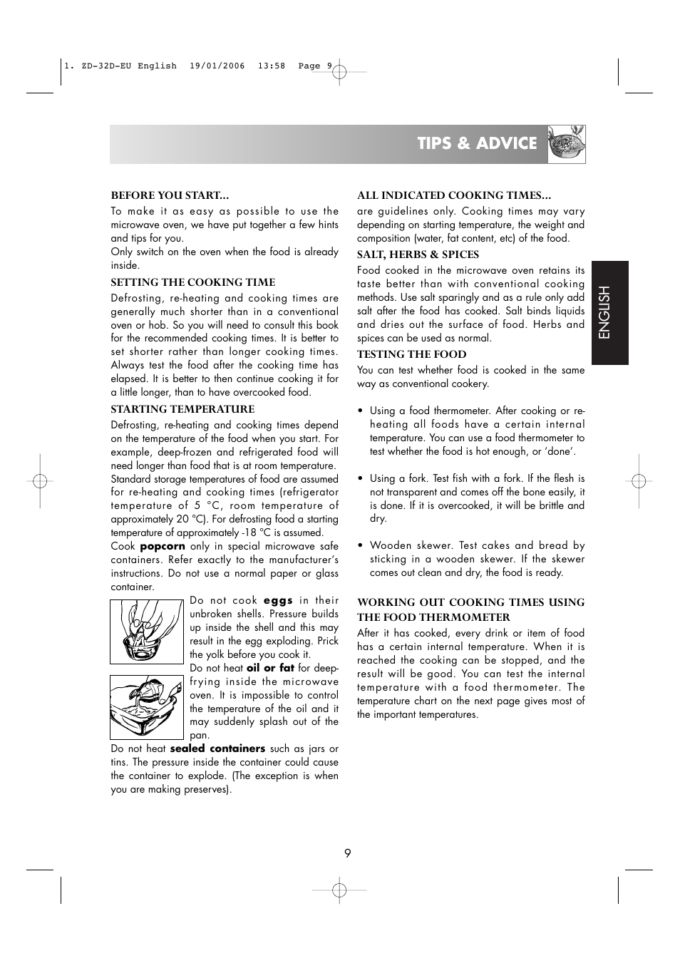 Tips & advice, English | Zanussi ZM266 User Manual | Page 11 / 40