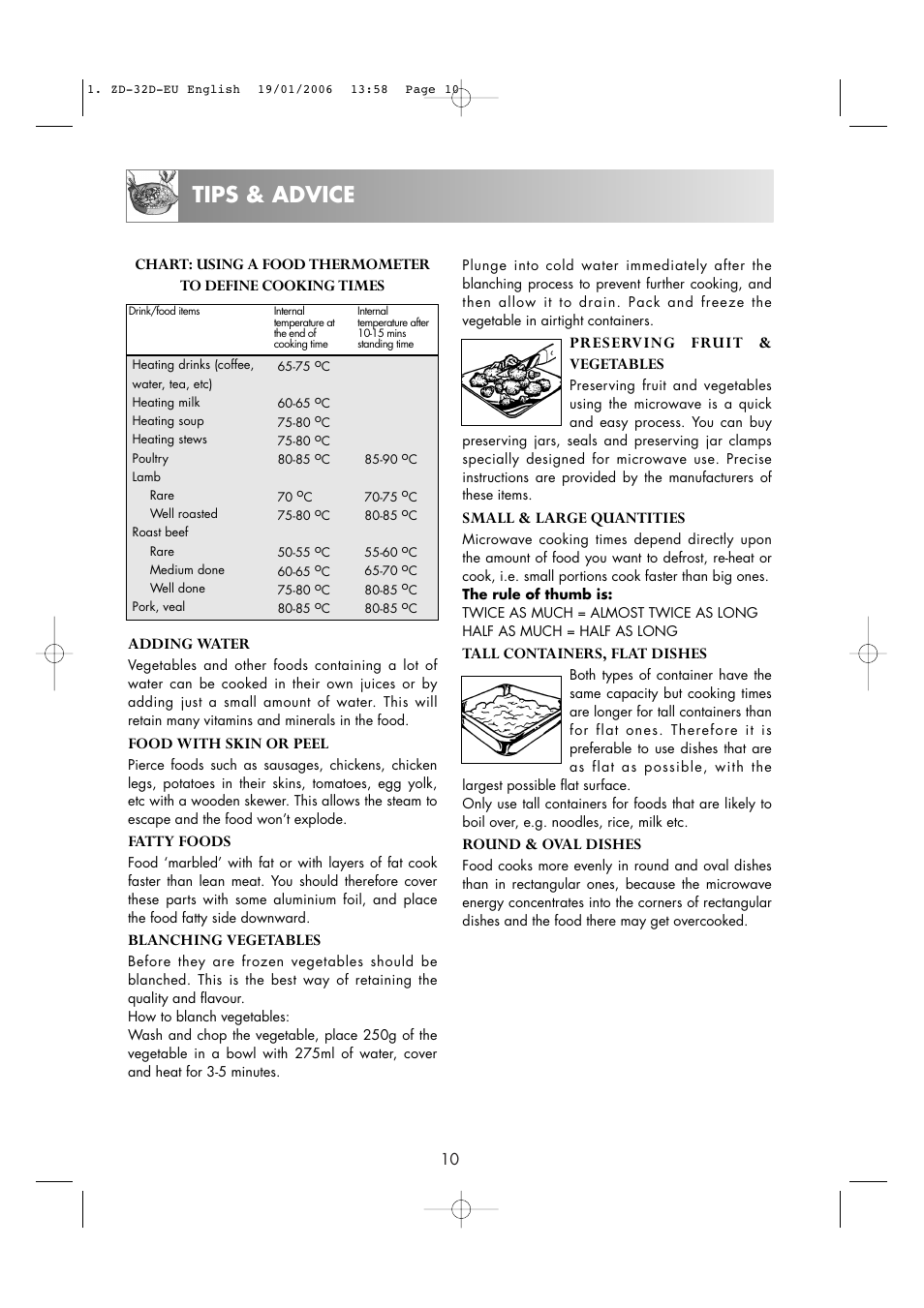 Tips & advice | Zanussi ZM266 User Manual | Page 12 / 40
