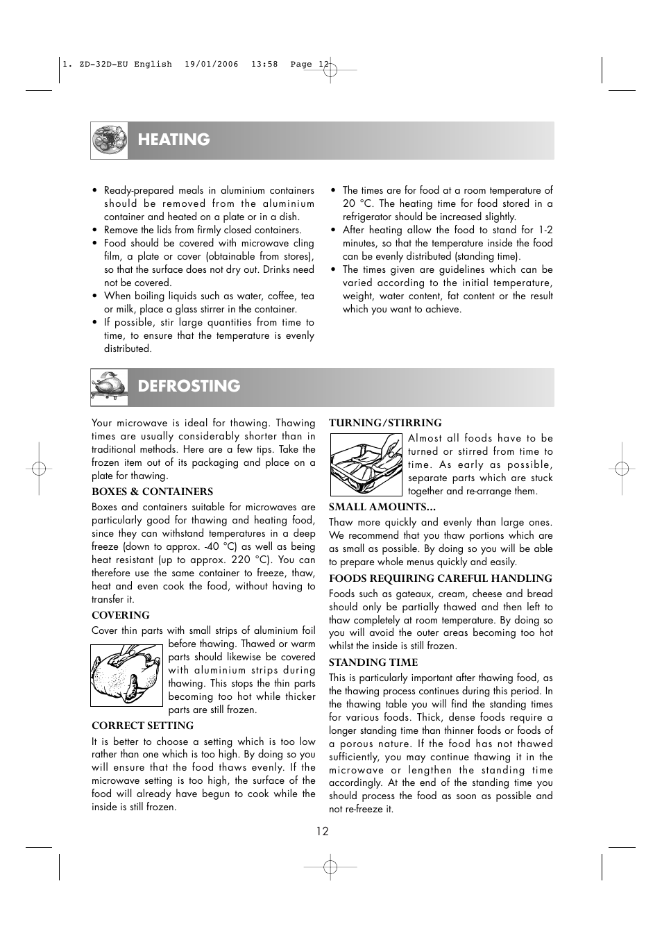 Heating defrosting | Zanussi ZM266 User Manual | Page 14 / 40