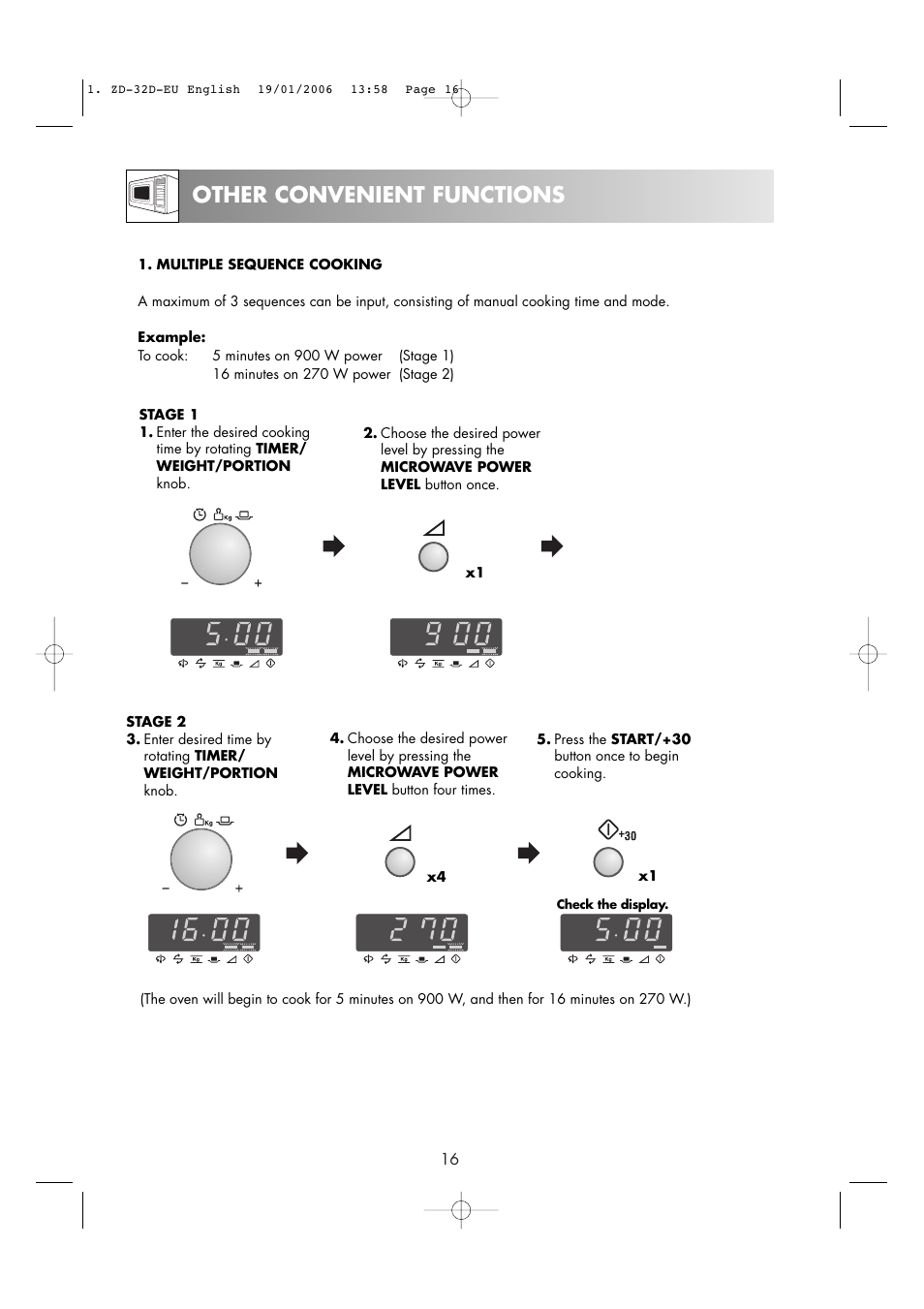 Other convenient functions | Zanussi ZM266 User Manual | Page 18 / 40