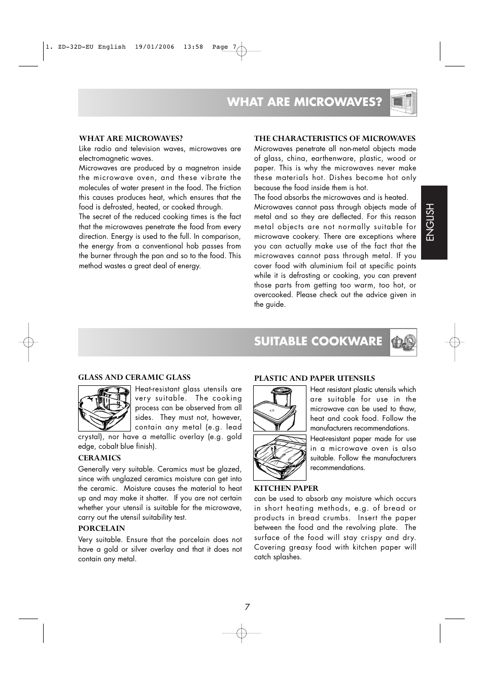 What are microwaves? suitable cookware | Zanussi ZM266 User Manual | Page 9 / 40