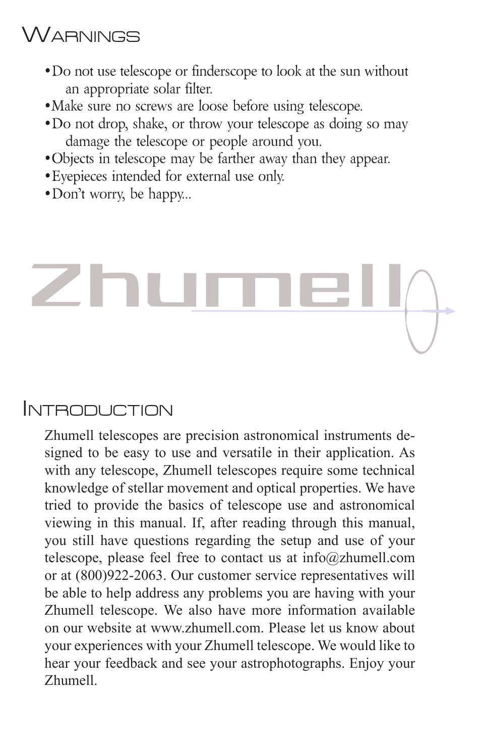 Zhumell ECLIPSE 114 User Manual | Page 2 / 20