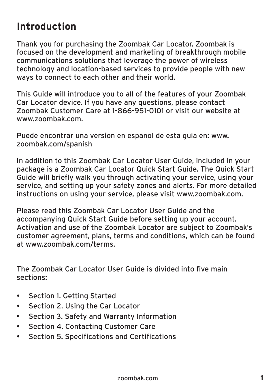 Introduction | Zoombak Car and Family GPS Locator User Manual | Page 5 / 18