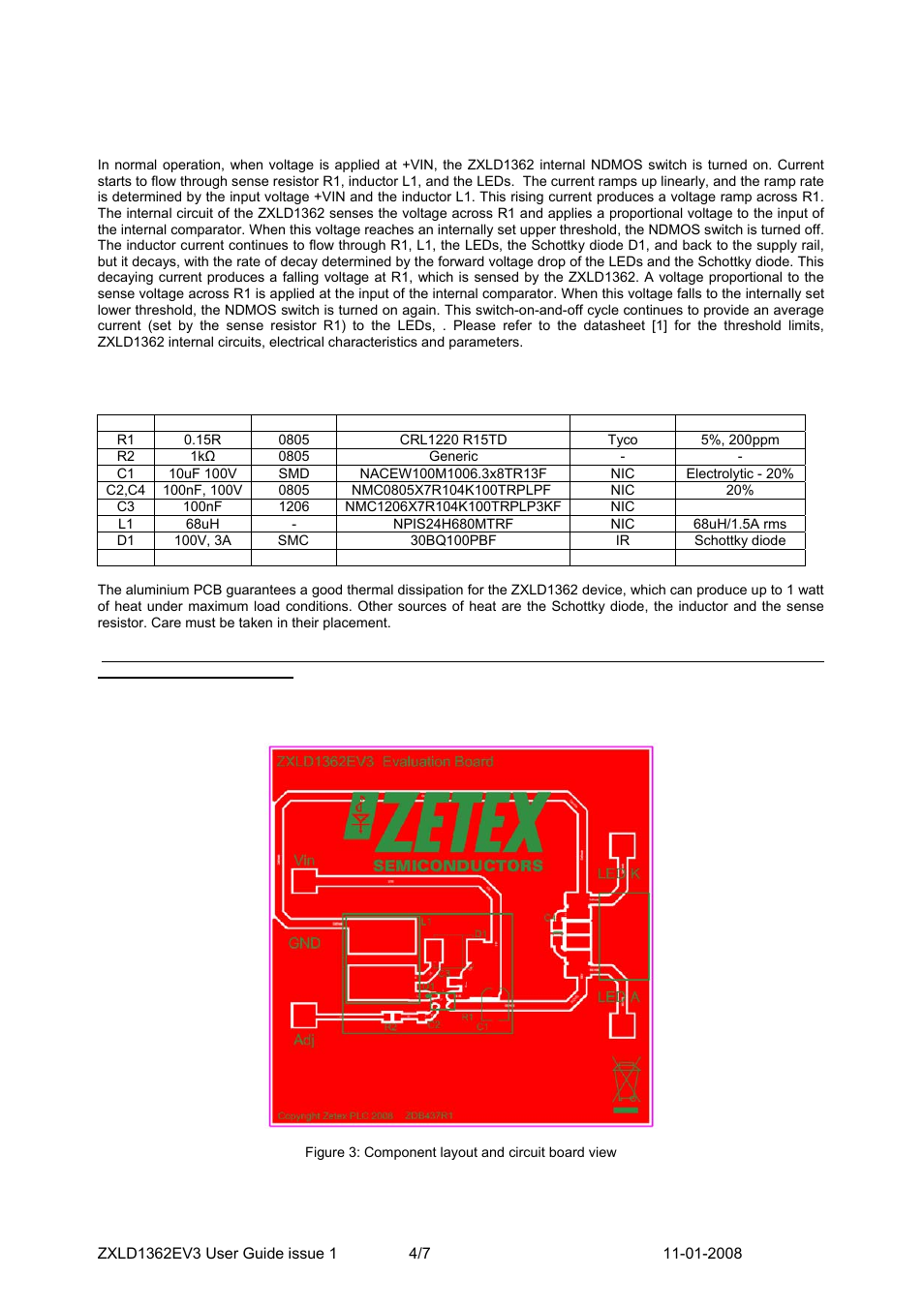 Zetex Semiconductors PLC ZXLD1362EV3 User Manual | Page 4 / 7