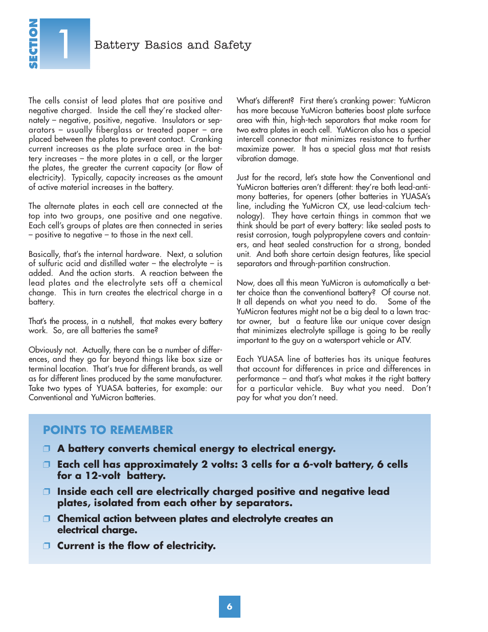 Yuasa Battery YUMICRON YUA00ACC05 User Manual | Page 8 / 44