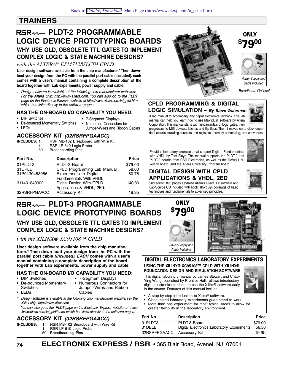 Trainers, Electronix express / rsr, Only | Xilinx Velleman 3200USBASM User Manual | Page 4 / 10