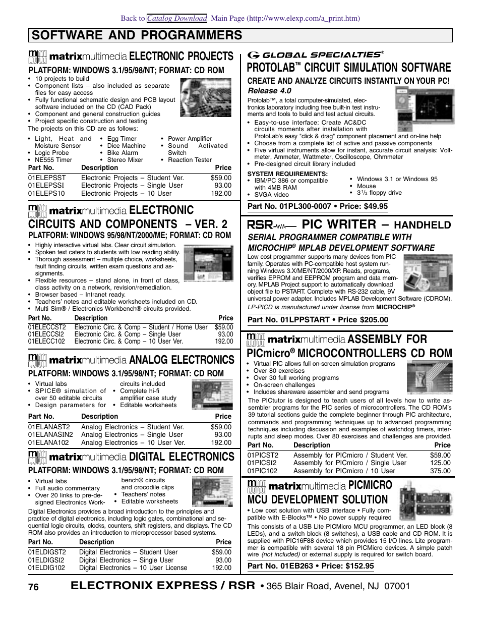 Software and programmers, Protolab, Circuit simulation software | Pic writer, Electronic circuits and components – ver. 2, Electronic projects, Analog electronics, Assembly for picmicro, Microcontrollers cd rom, Electronix express / rsr | Xilinx Velleman 3200USBASM User Manual | Page 6 / 10
