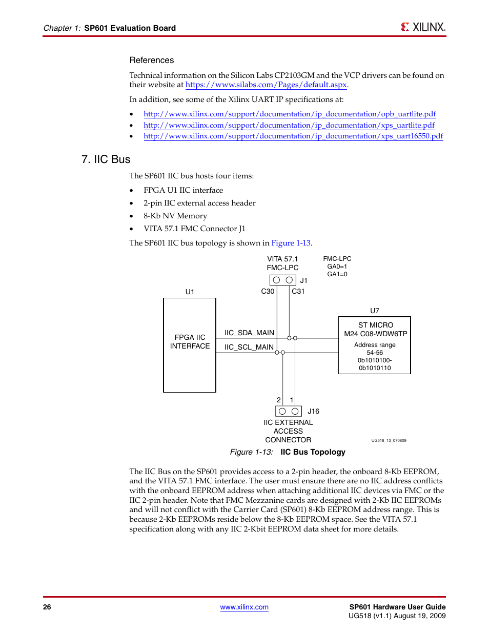 Iic bus | Xilinx SP601 Hardware UG518 User Manual | Page 26 / 55