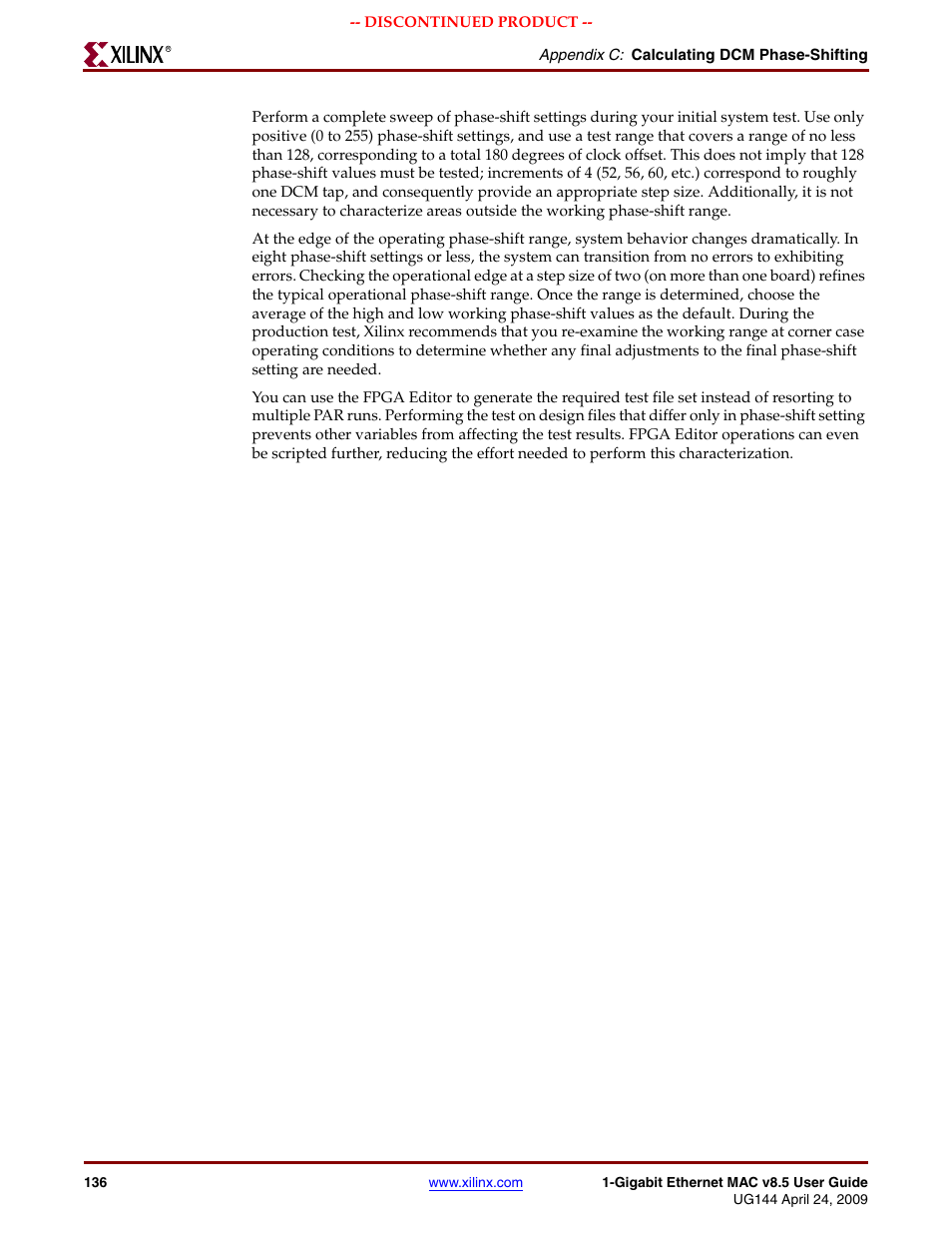 Xilinx LOGICORE UG144 User Manual | Page 136 / 138
