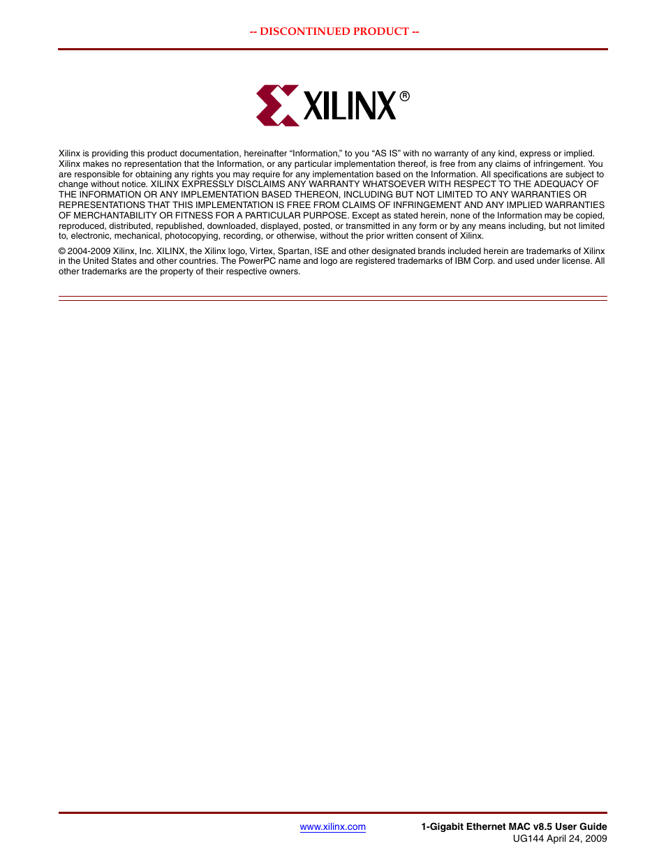 Xilinx LOGICORE UG144 User Manual | Page 2 / 138