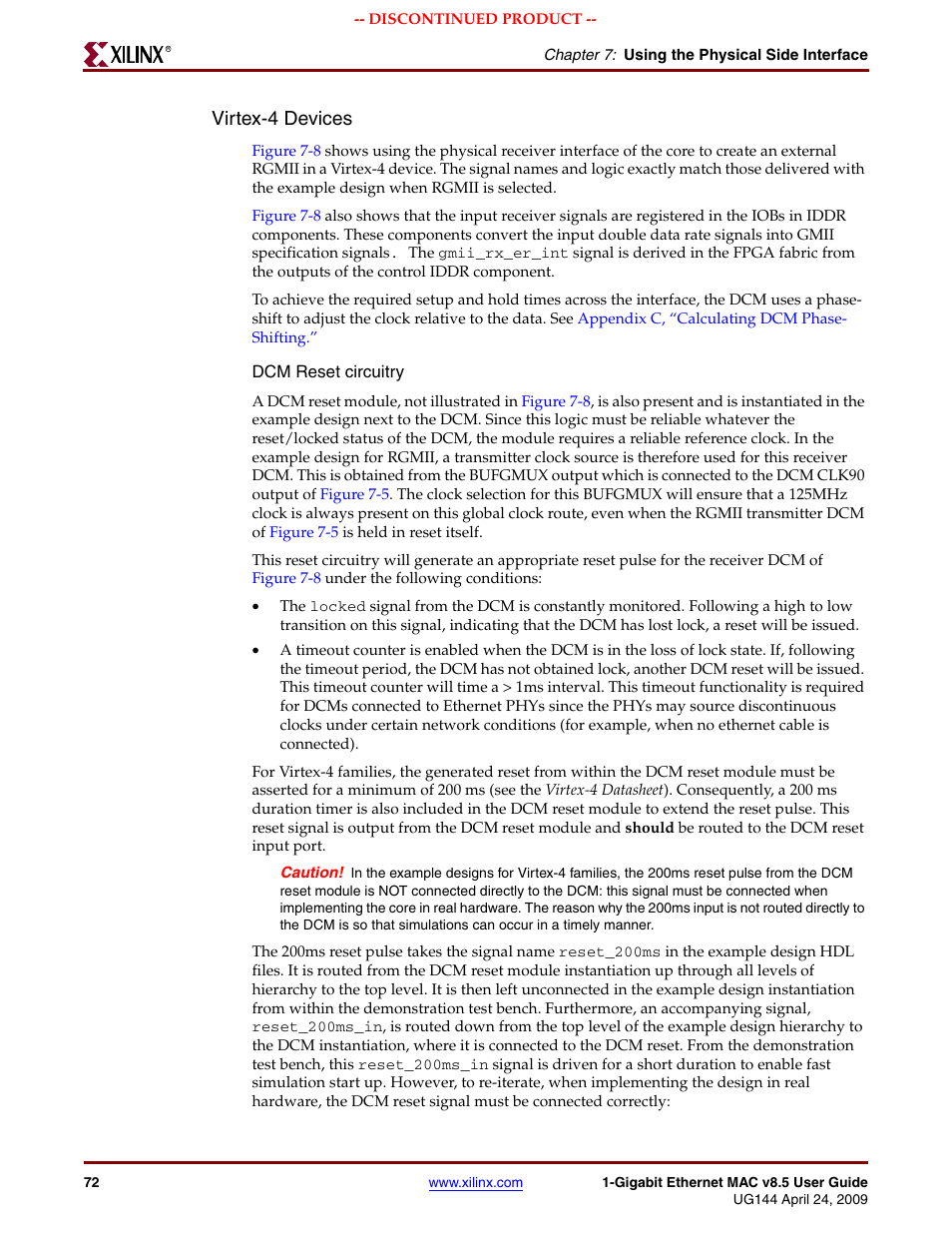 Virtex-4 devices | Xilinx LOGICORE UG144 User Manual | Page 72 / 138