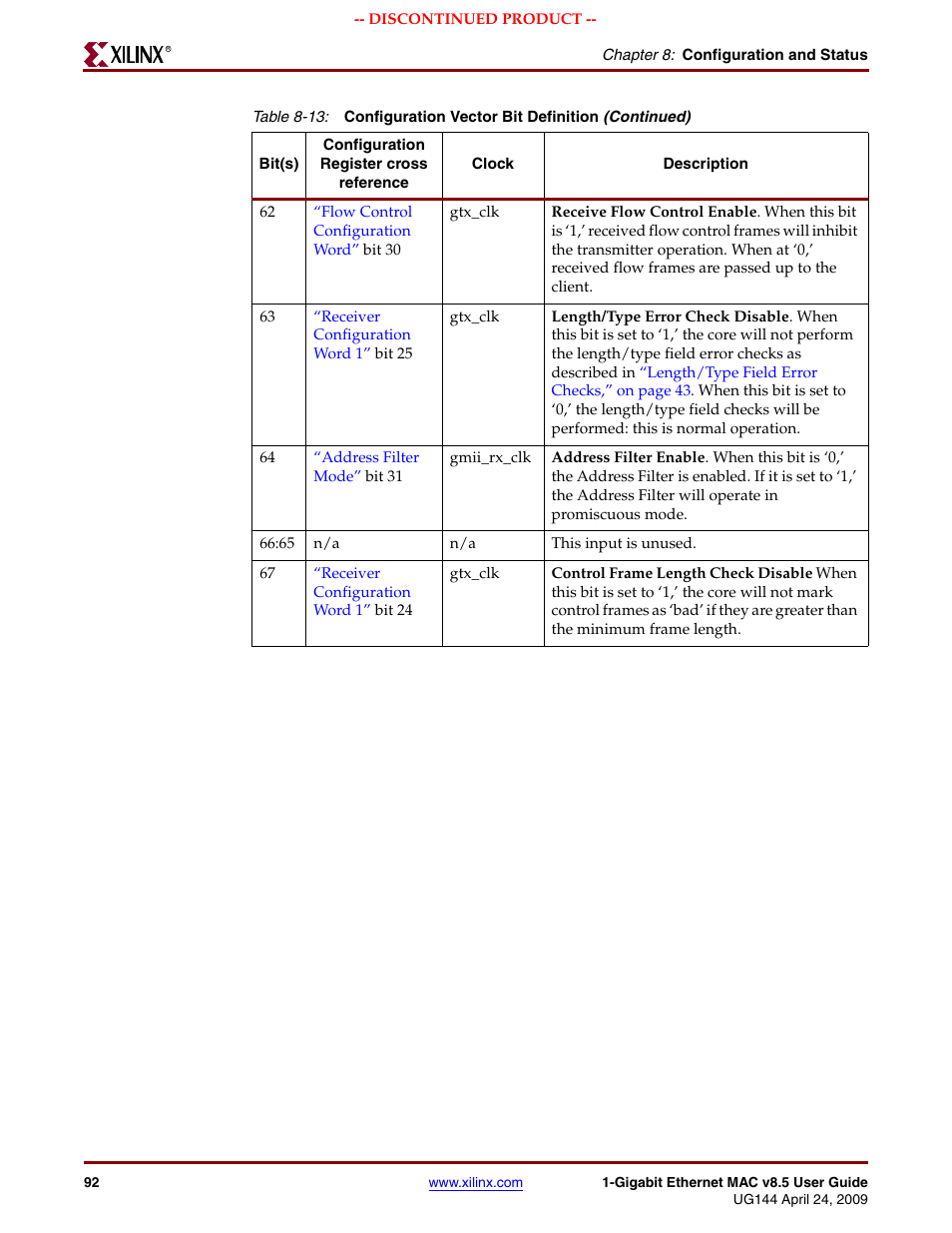 Xilinx LOGICORE UG144 User Manual | Page 92 / 138