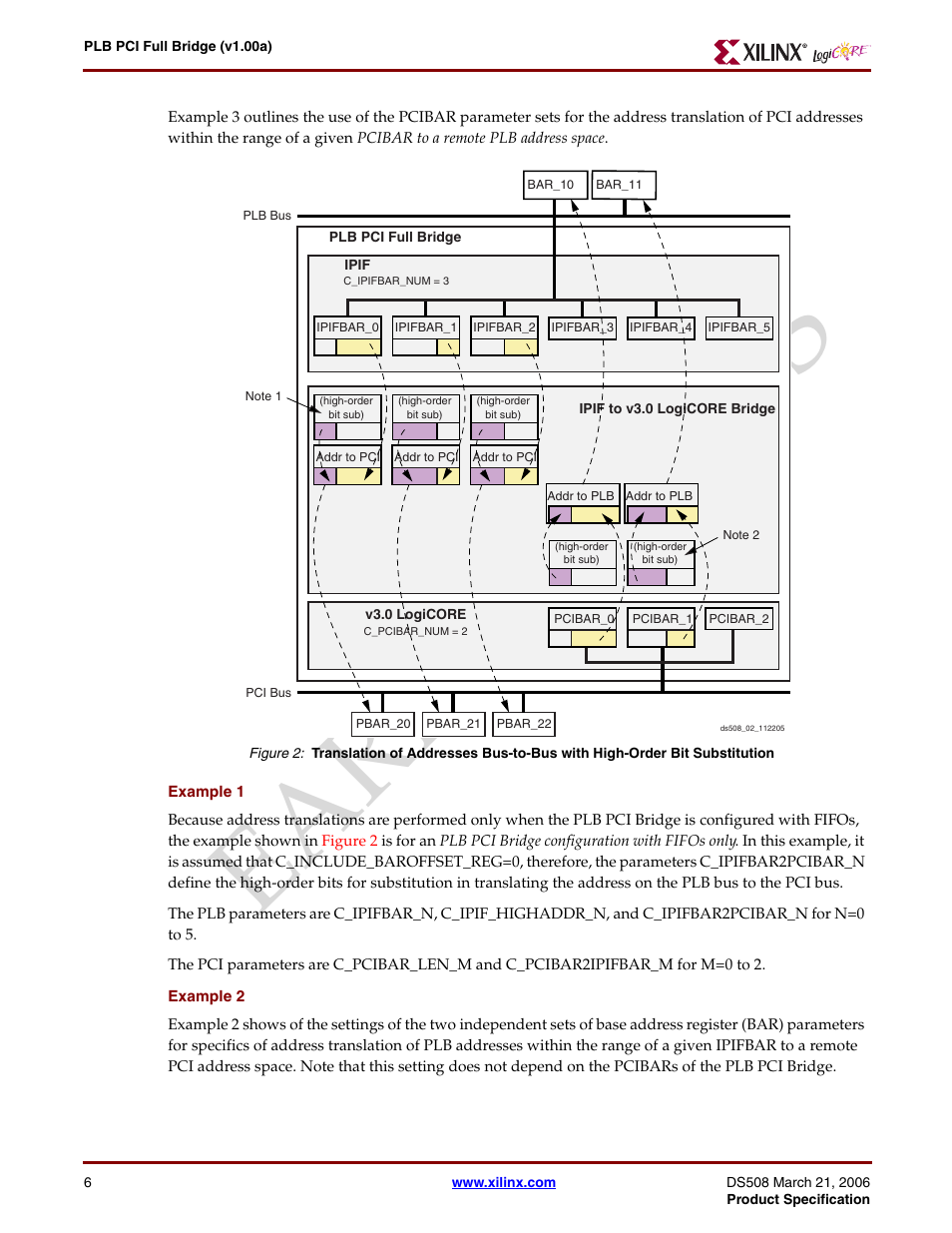 Figure 2, Shows two, Earl y access | Xilinx LogiCore PLB PCI Full Bridge User Manual | Page 6 / 58