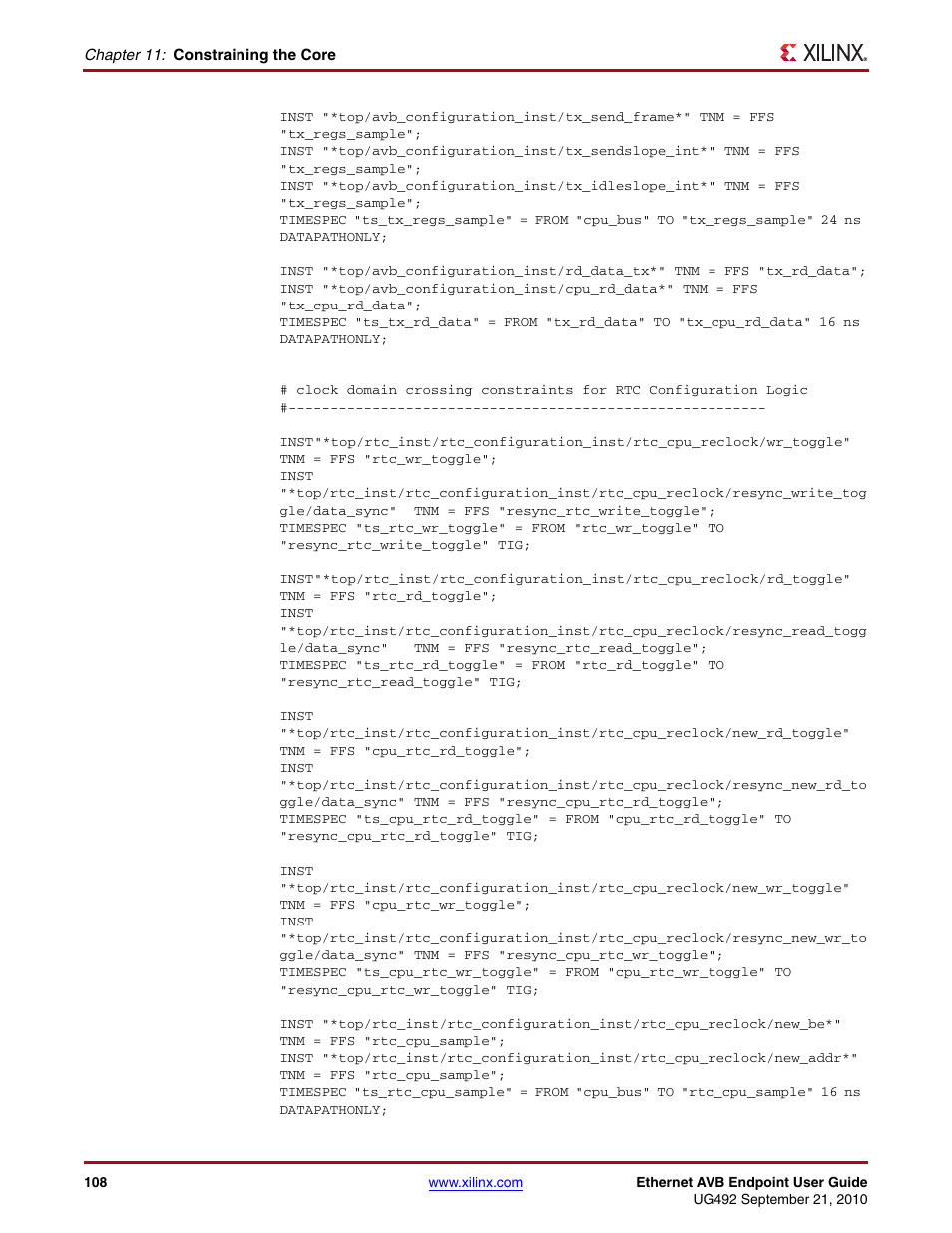 Xilinx IP Ethernet AVB Endpoint v2.4 UG492 User Manual | Page 108 / 172
