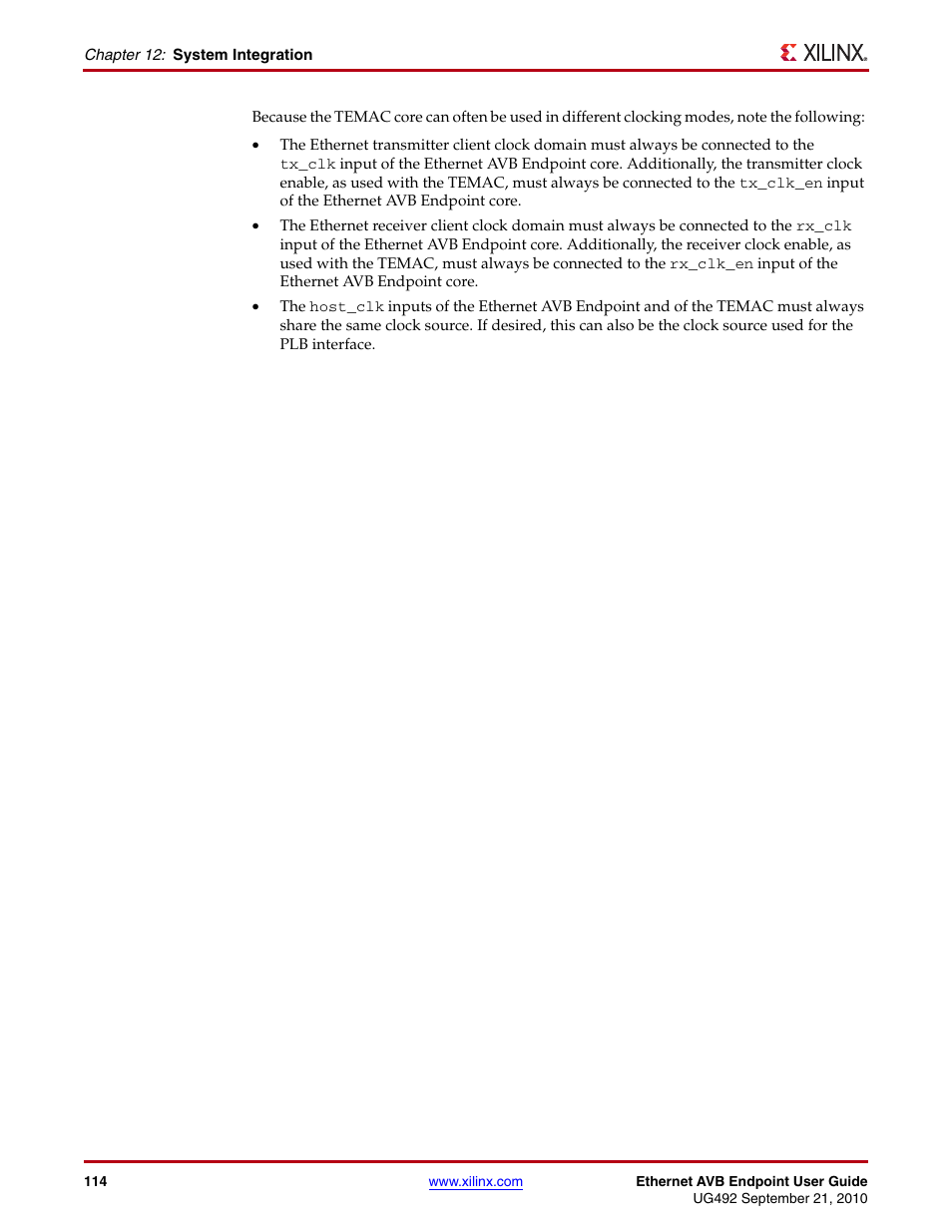 Xilinx IP Ethernet AVB Endpoint v2.4 UG492 User Manual | Page 114 / 172