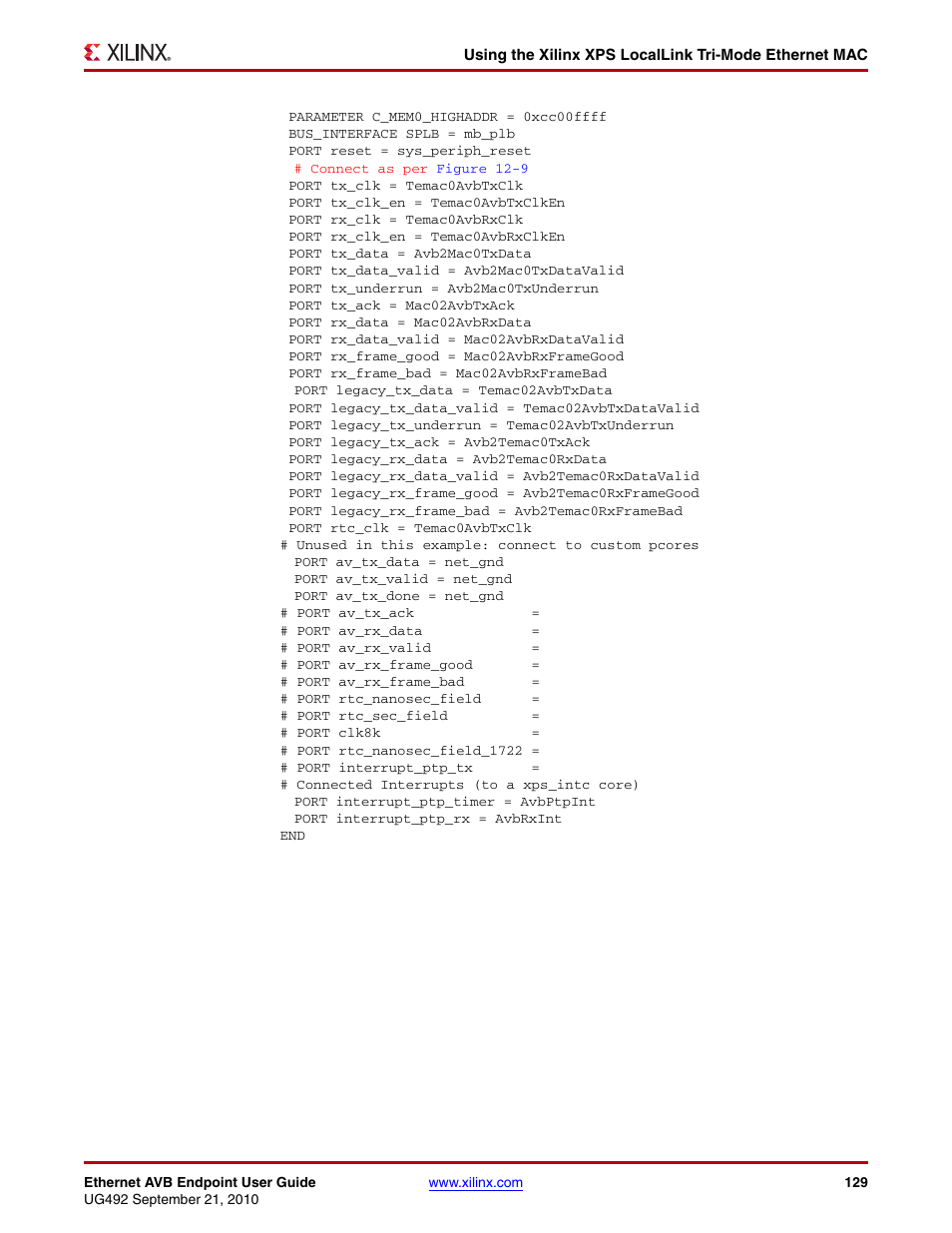 Xilinx IP Ethernet AVB Endpoint v2.4 UG492 User Manual | Page 129 / 172