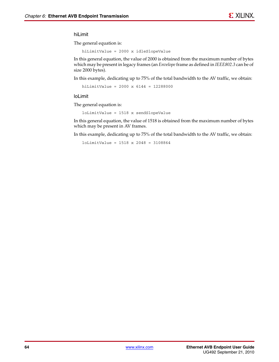 Xilinx IP Ethernet AVB Endpoint v2.4 UG492 User Manual | Page 64 / 172
