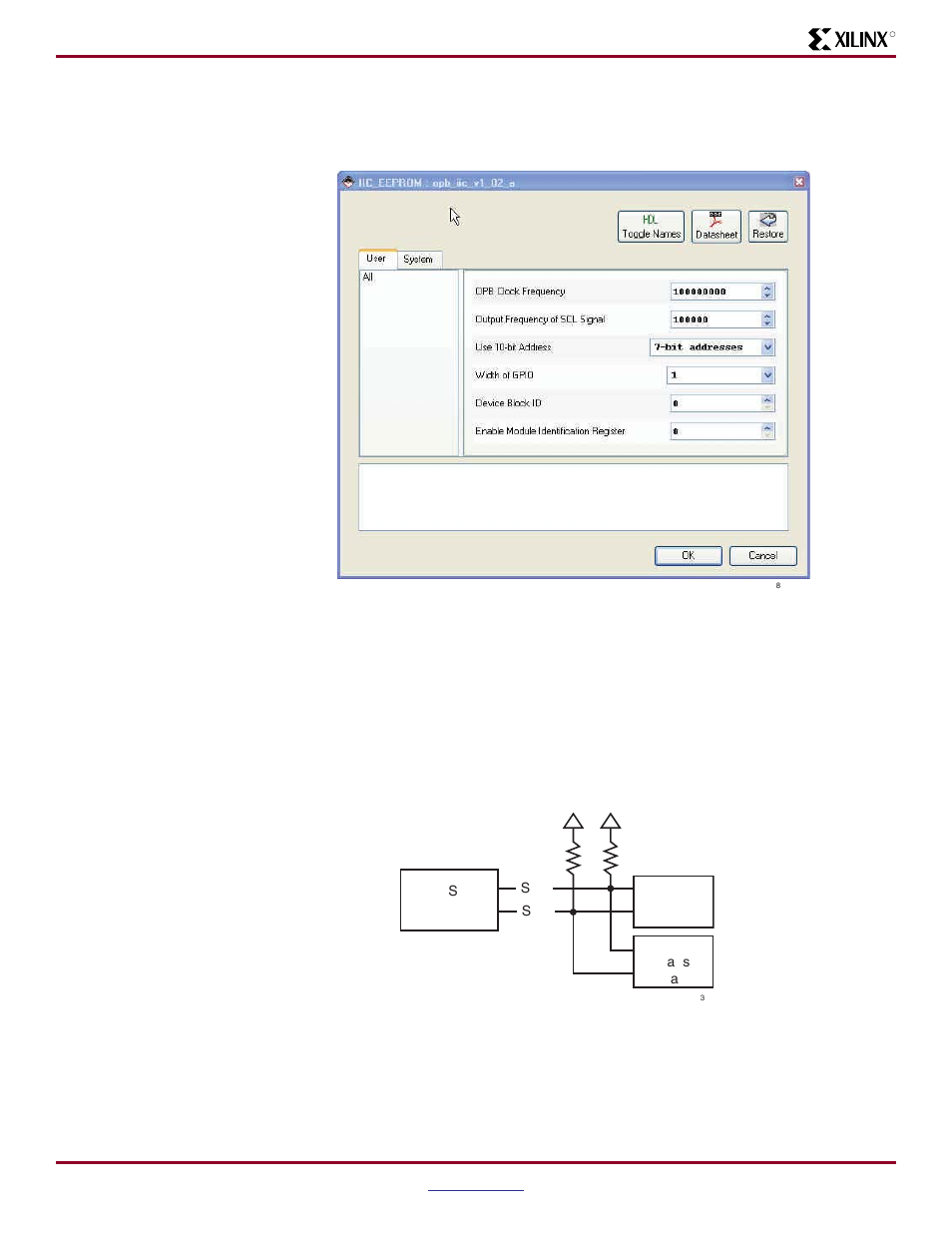 Configuring the opb iic core, Microchip 24lc04 | Xilinx ML403 User Manual | Page 8 / 33
