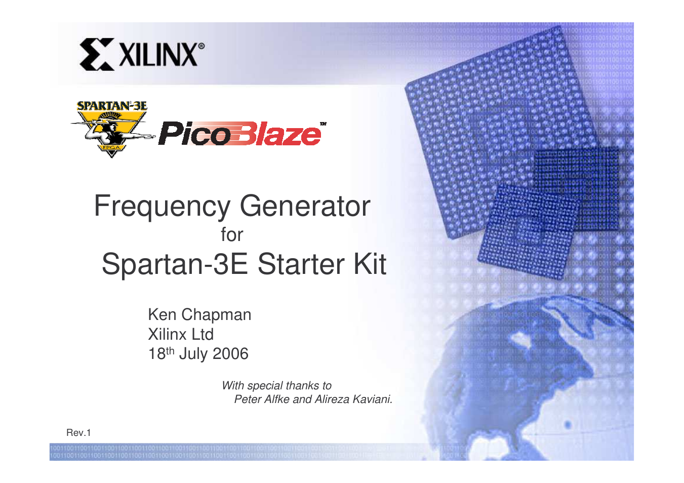 Xilinx Frequency Generator for Spartan-3E Starter Kit User Manual | 14 pages