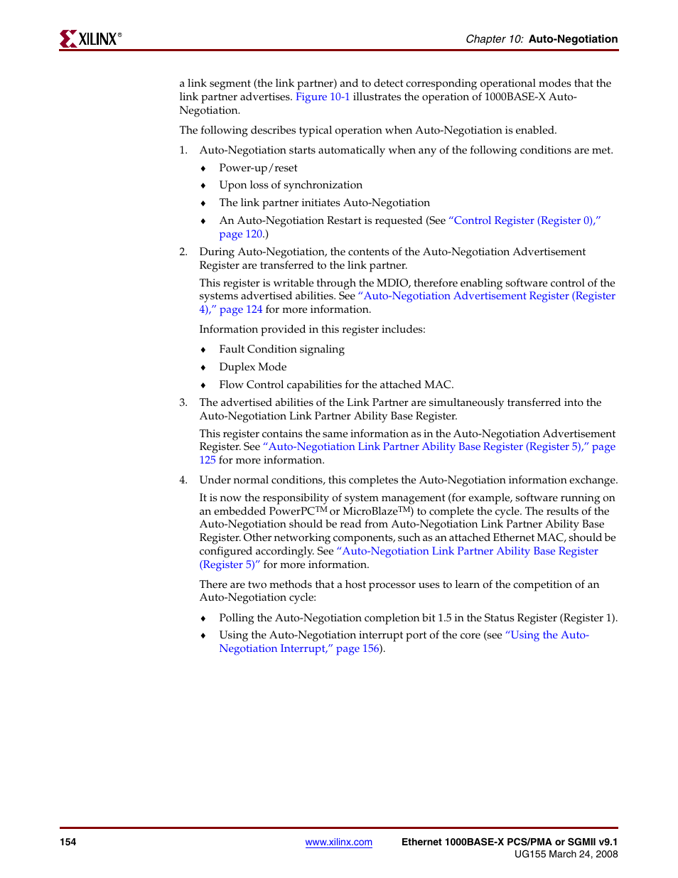 Xilinx 1000BASE-X User Manual | Page 154 / 230