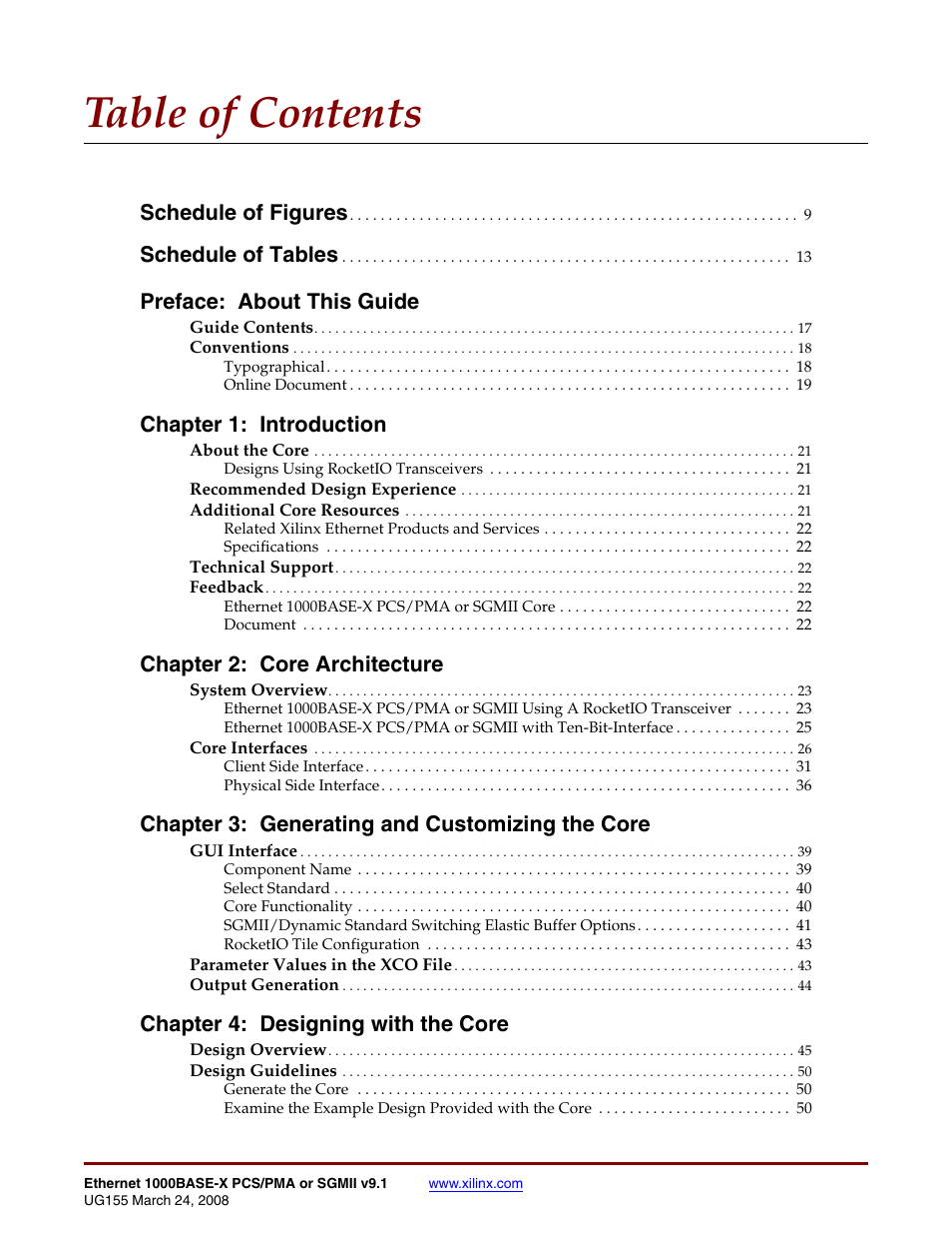 Xilinx 1000BASE-X User Manual | Page 3 / 230
